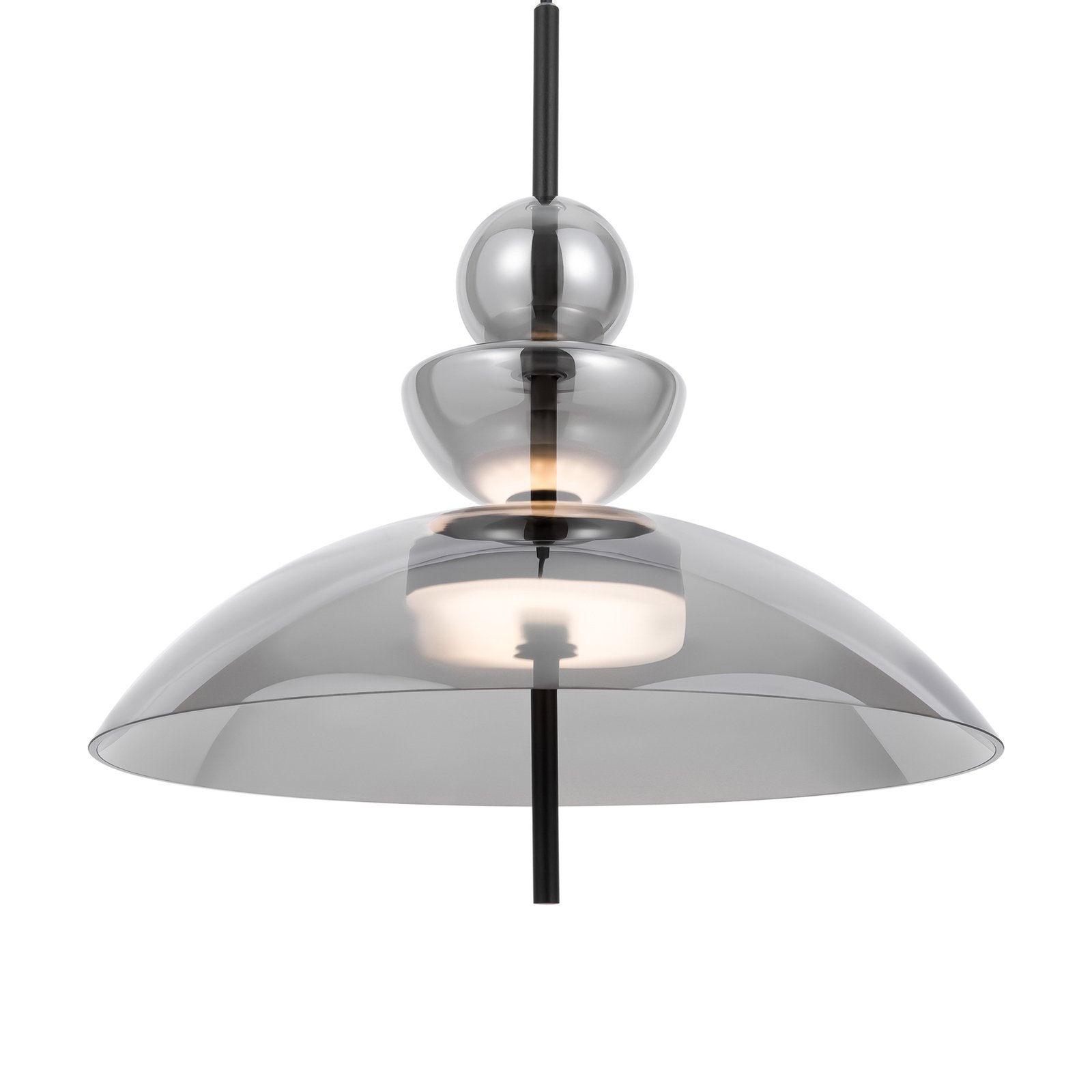 Maytoni LED pendant light Bangkok, Ø 40 cm, smoke grey, glass