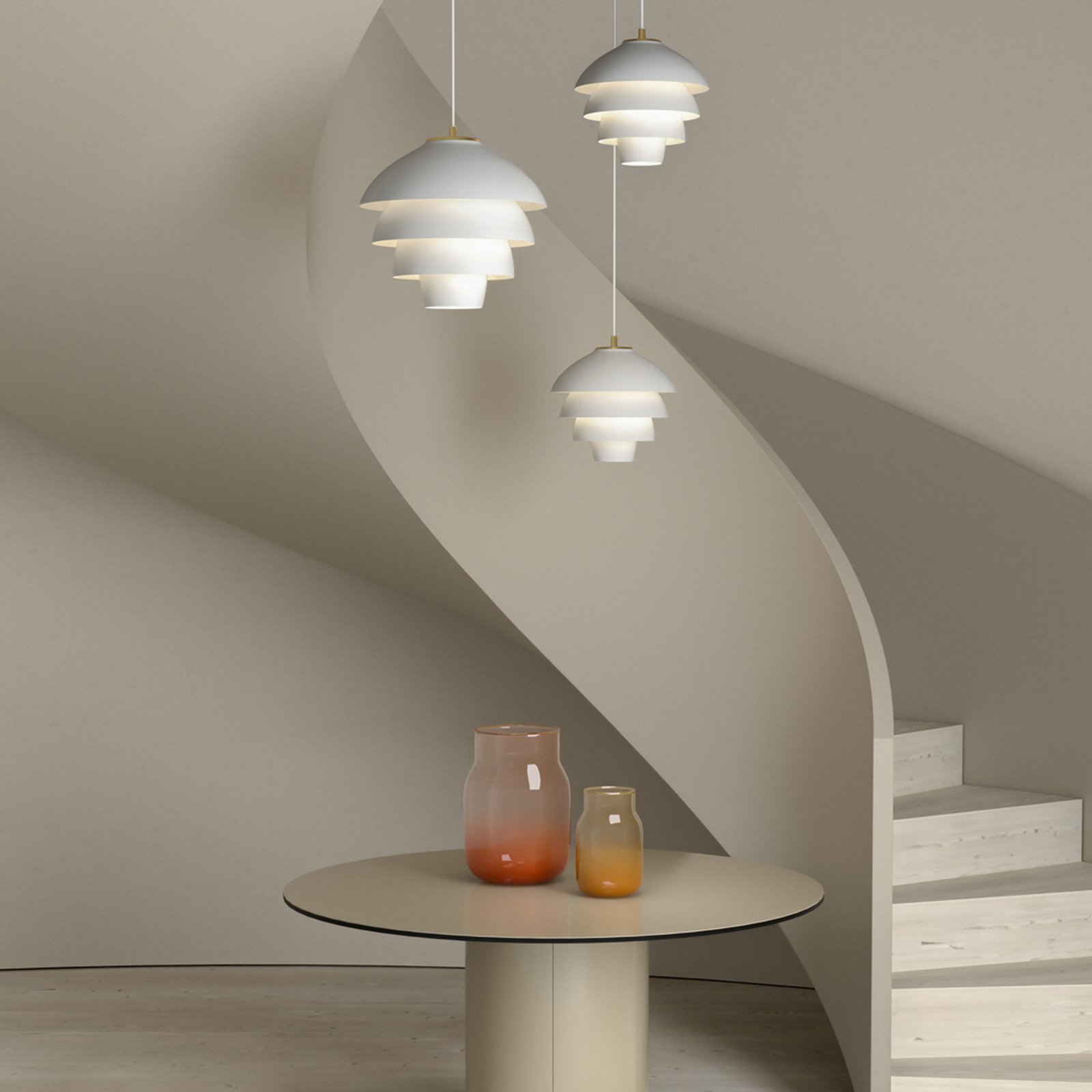 Valencia pendellampe, Ø 32 cm, hvit/messing, E27 - Belid Valencia pendellampe, Ø 32 cm, hvit/messing, E27 - Belid