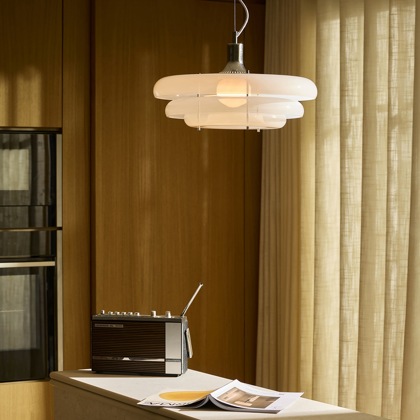 Lampada a sospensione Sunset Ø 45 cm, bianco nebbia - MARKET SET