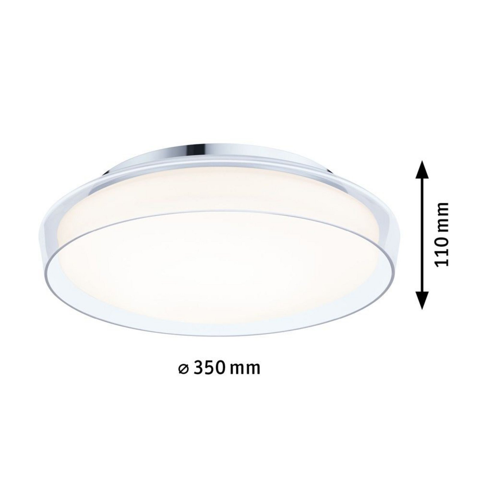 Luena LED Plafonieră IP44 3000K 860lm Cromat/Clear - Paulmann