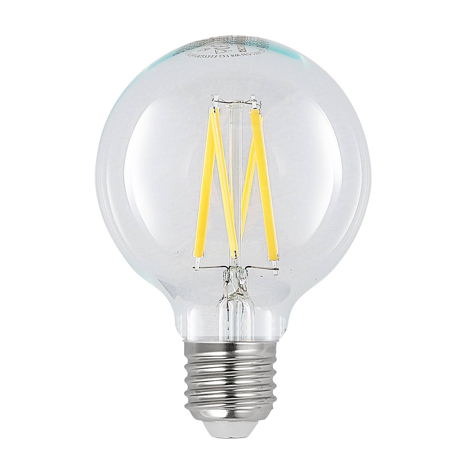 LED-Leuchtmittel G80 E27, 8W, 2.700K, Filament, klar dimmbar