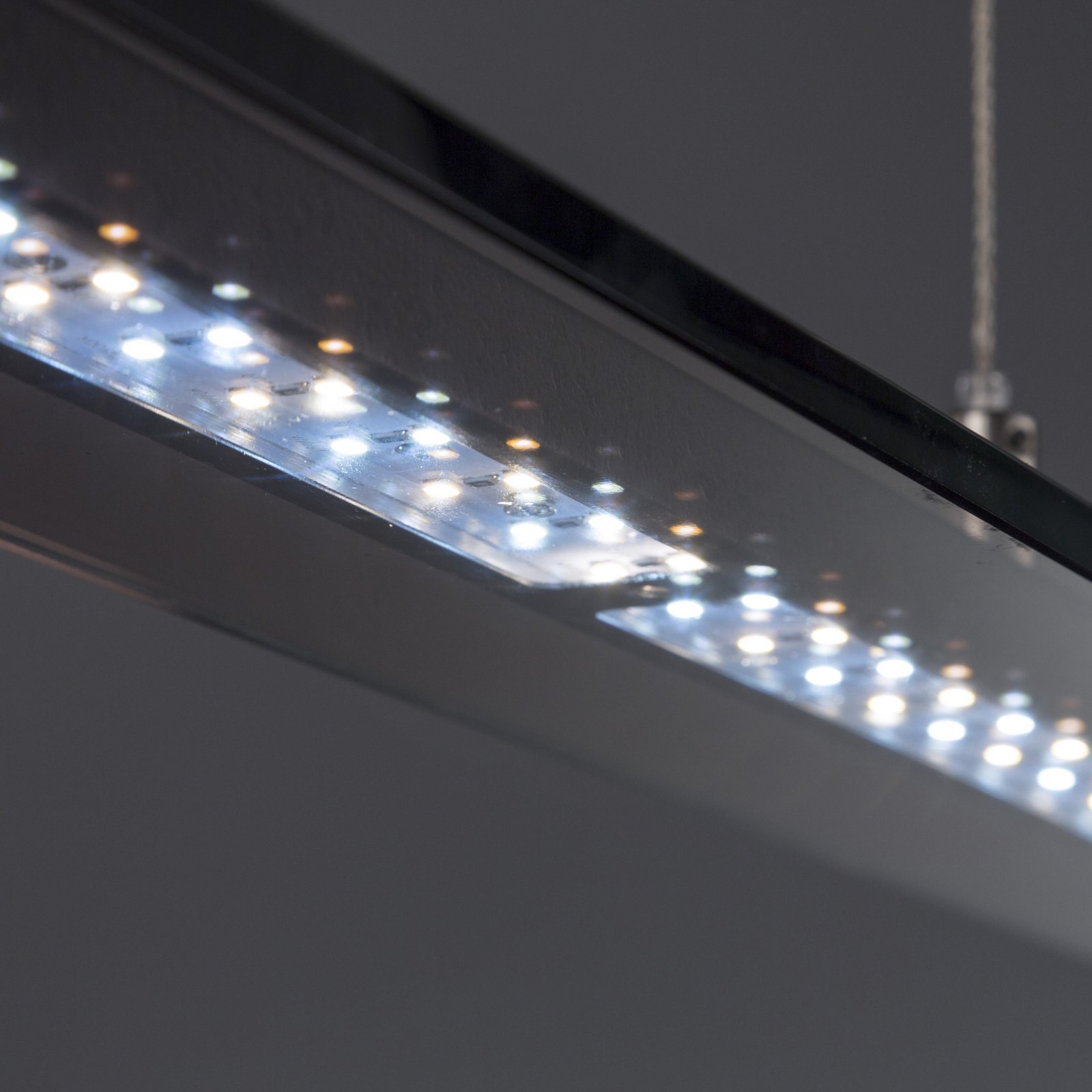 Závěsné světlo Tenso LED, černá, 135 cm, kov, CCT, stmívač