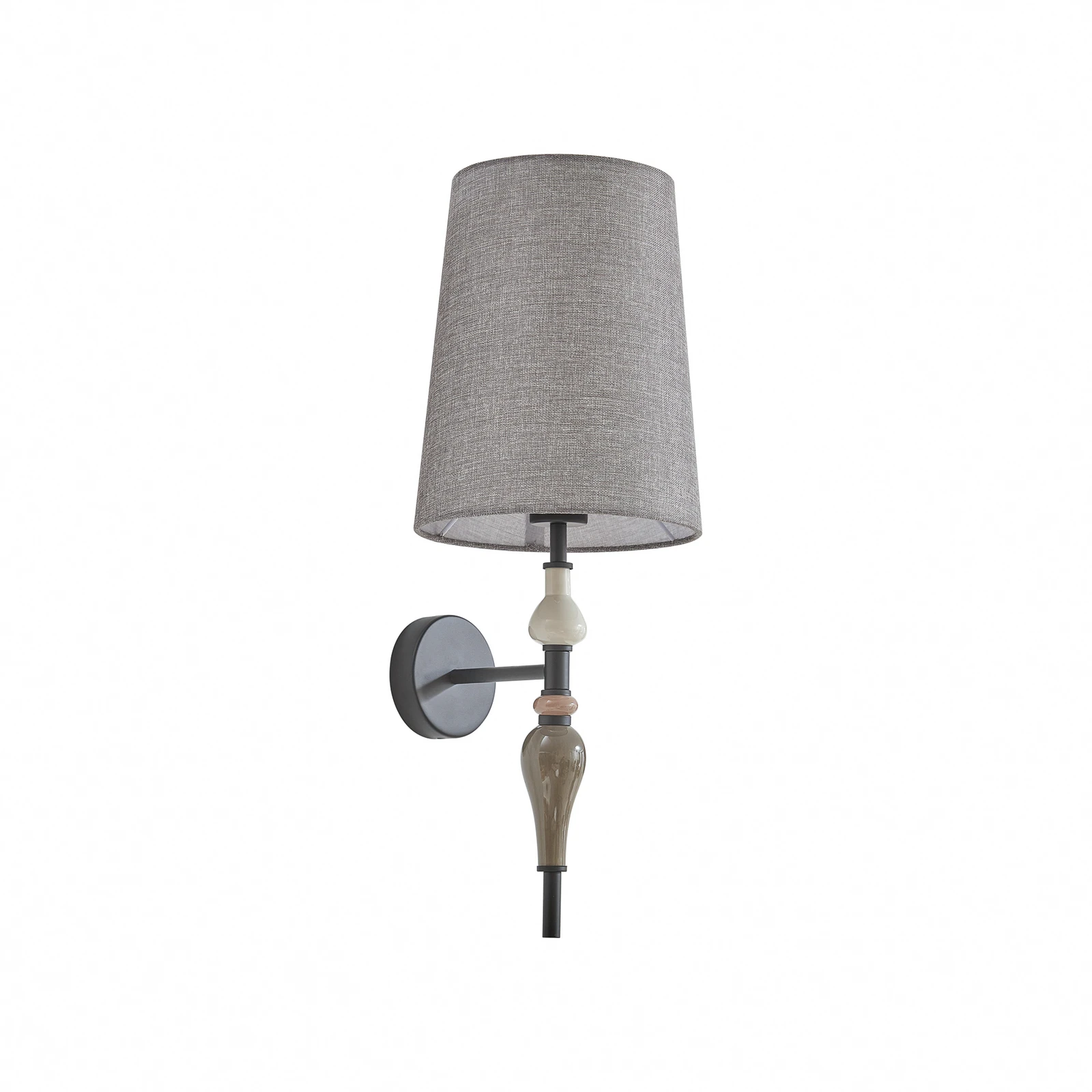Nástenné svietidlo Lindby Haldorin, sivo-čierne, textil, 58 cm