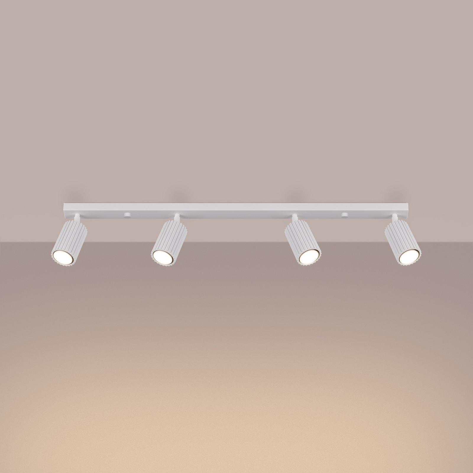 Deckenstrahler Karbon, weiß, Länge 81 cm, Aluminium, 4-flg.
