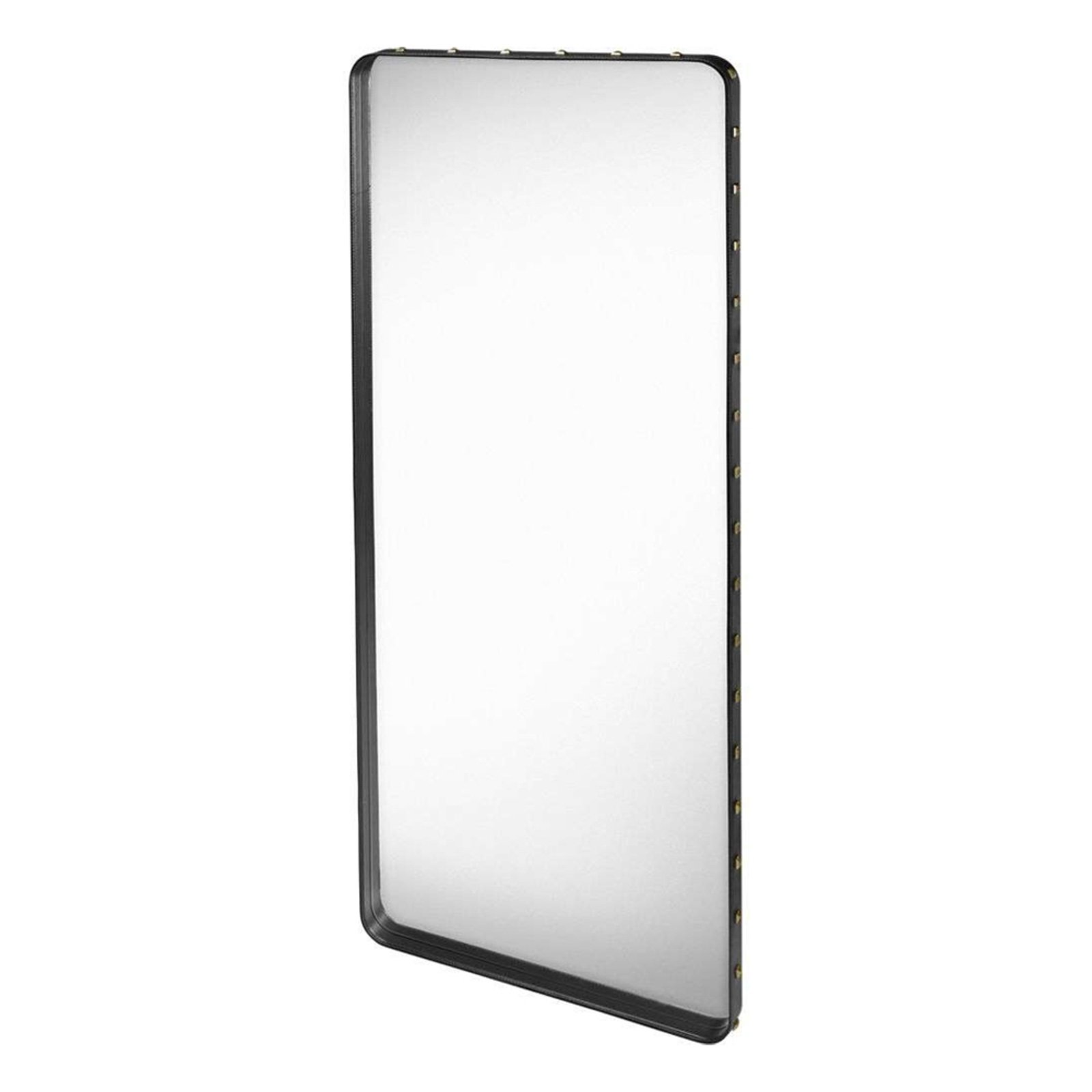 Adnet Wall Mirror Rectangular 70X180 Black Leather - GUBI