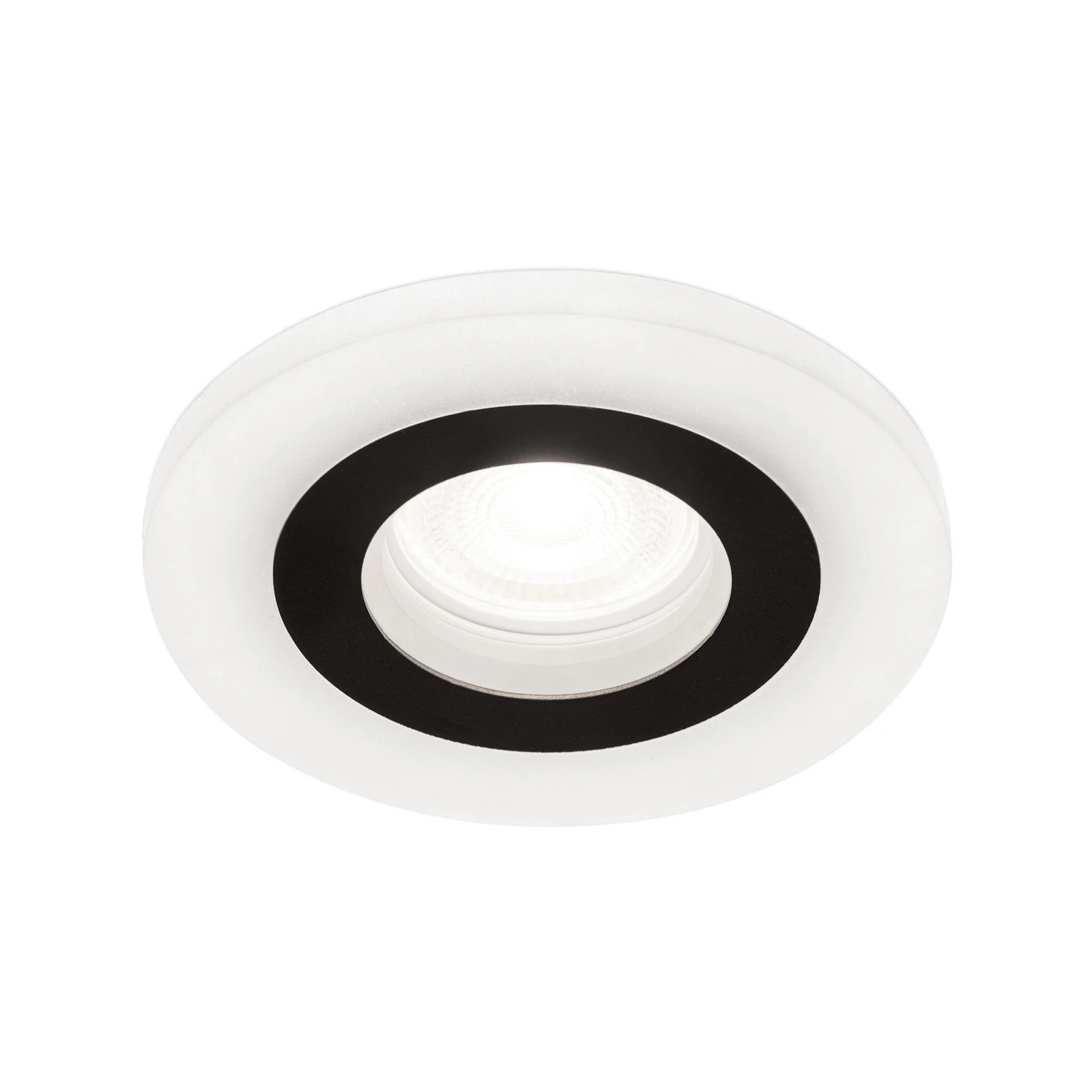 Zapuštěné bodové svítidlo Glow, černé, kovové, Ø 11 cm, GU10