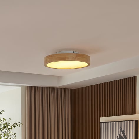 Lindby Milada LED-Deckenleuchte, Holz Eiche