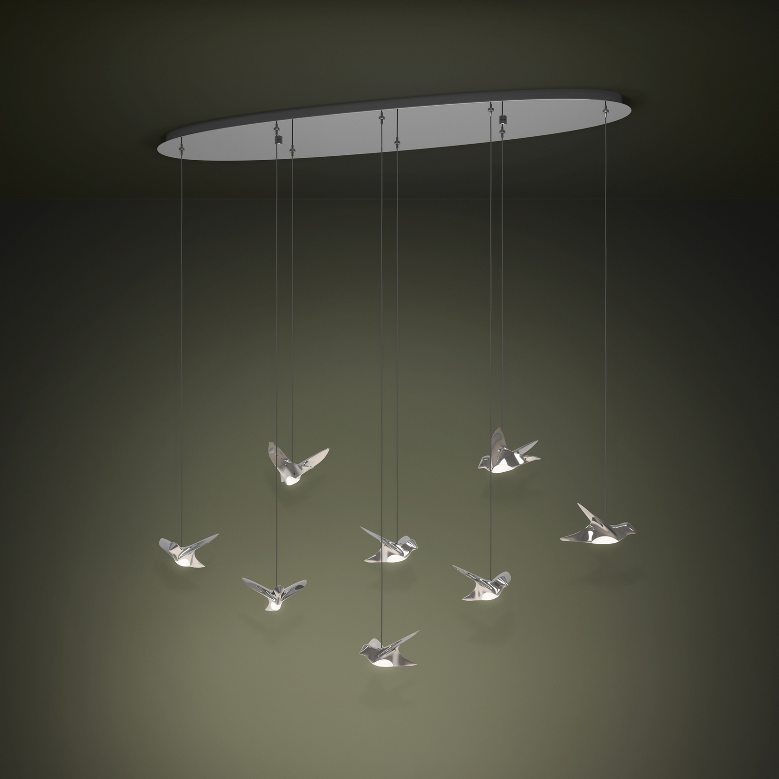 EGLO Stars Of Light LED-riippuvalaisin Paratebueno, kromi, 8-lamppuinen EGLO Stars Of Light LED-riippuvalaisin Paratebueno, kromi, 8-lamppuinen