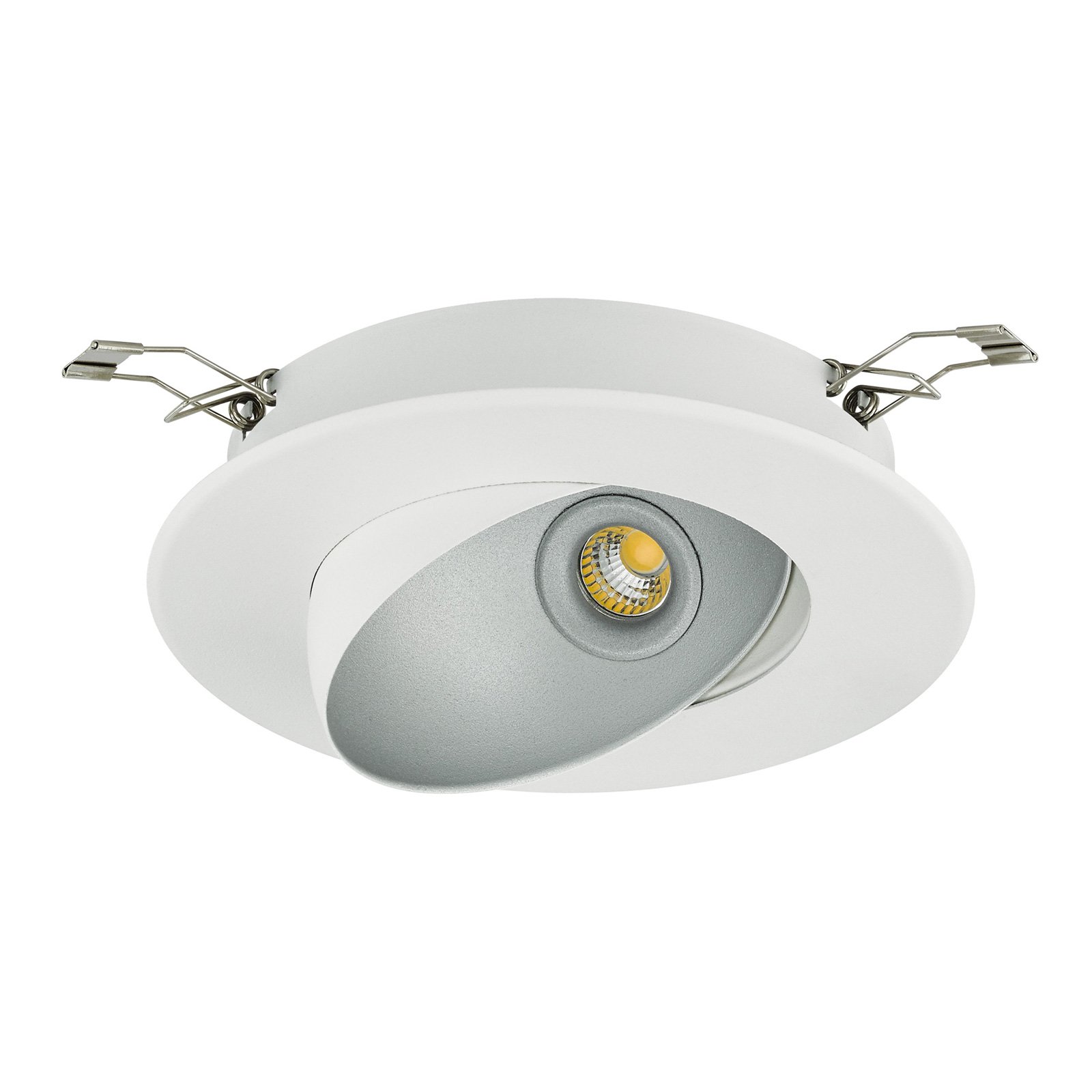 EGLO Ronzano 1 LED downlight white and silver, for Living / Dining Room, steel, 5 W, energy efficiency: A+