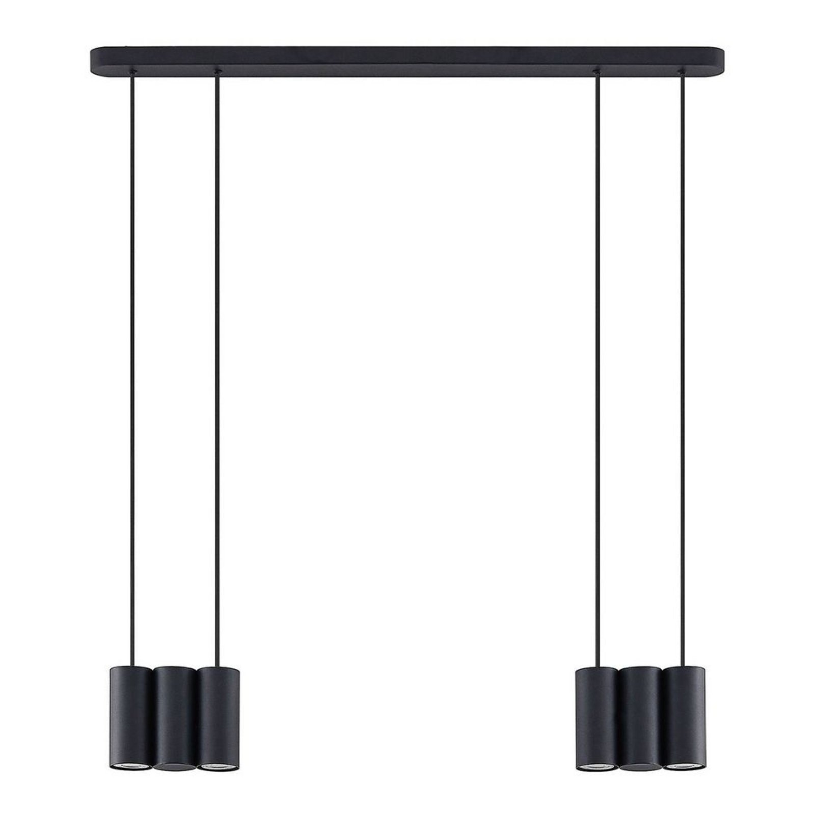 Cesur 6 Lustră Pendul Black - Lucande