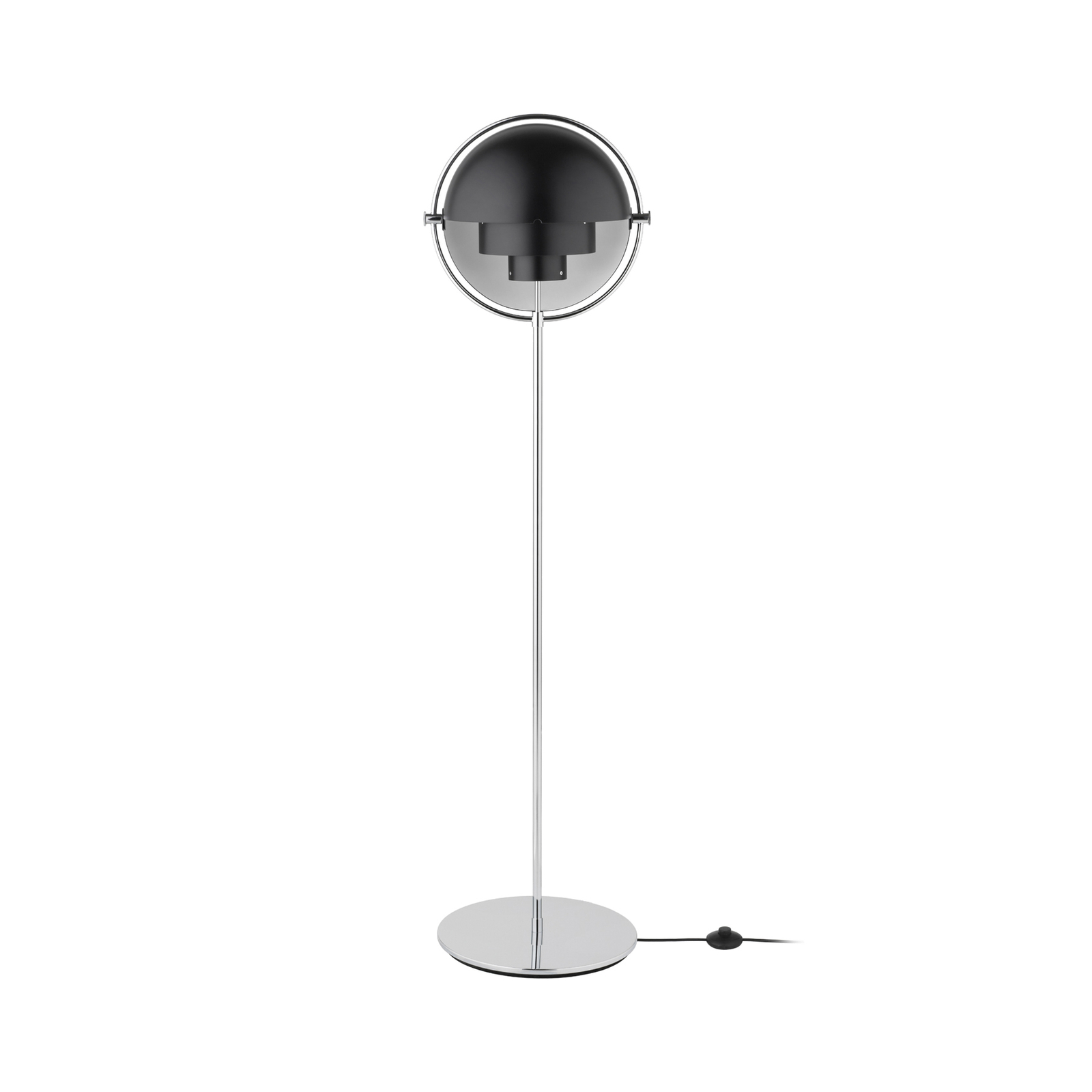 GUBI Multi-Lite állólámpa magasság 148 cm króm/antracit fekete