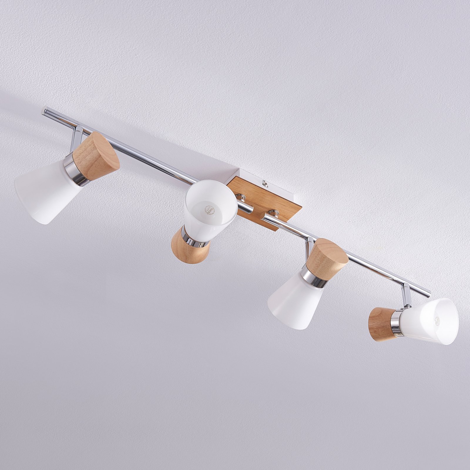 4-bulb wooden ceiling spotlight Vivica