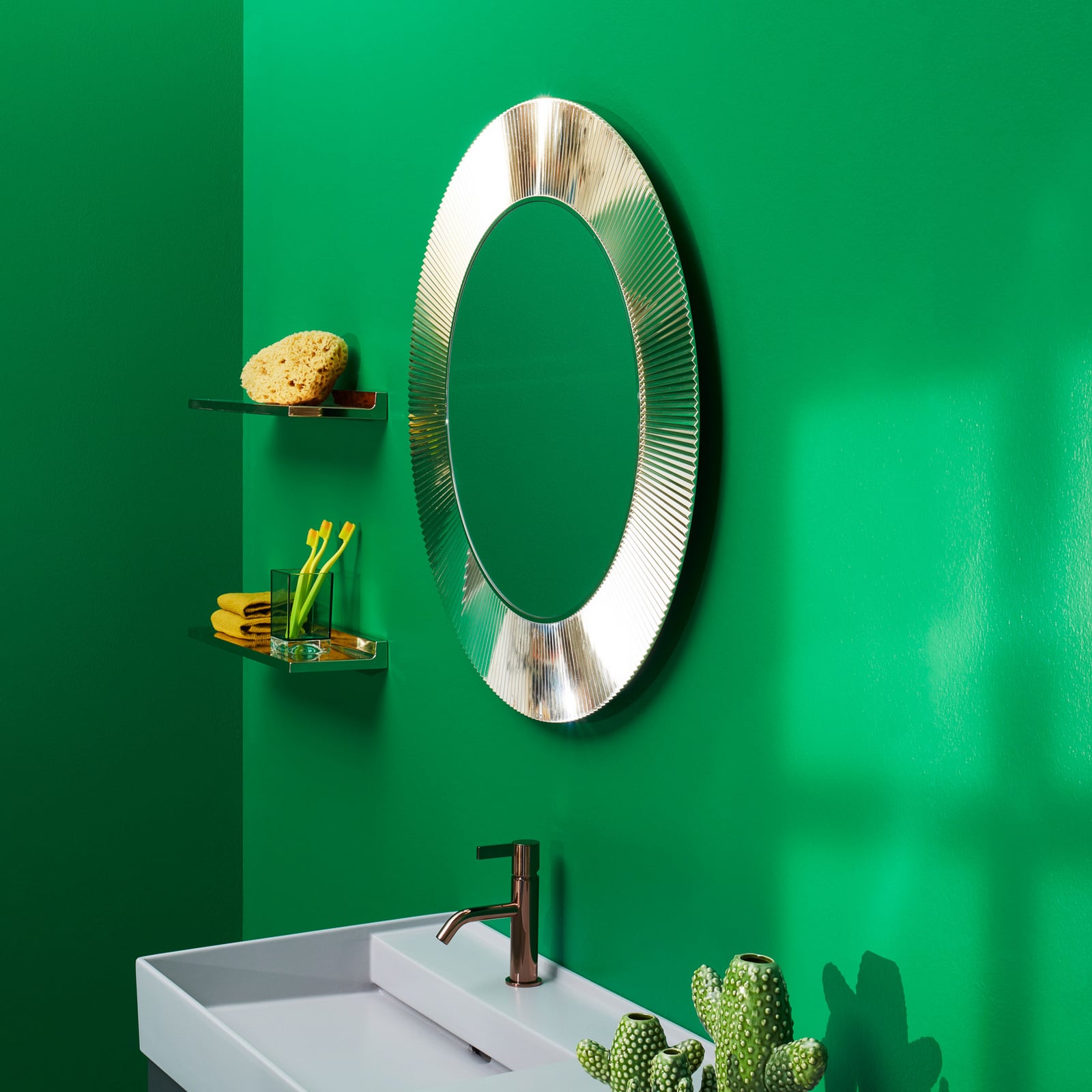 All Saints wall mirror, chrome, Ø 78 cm - Kartell