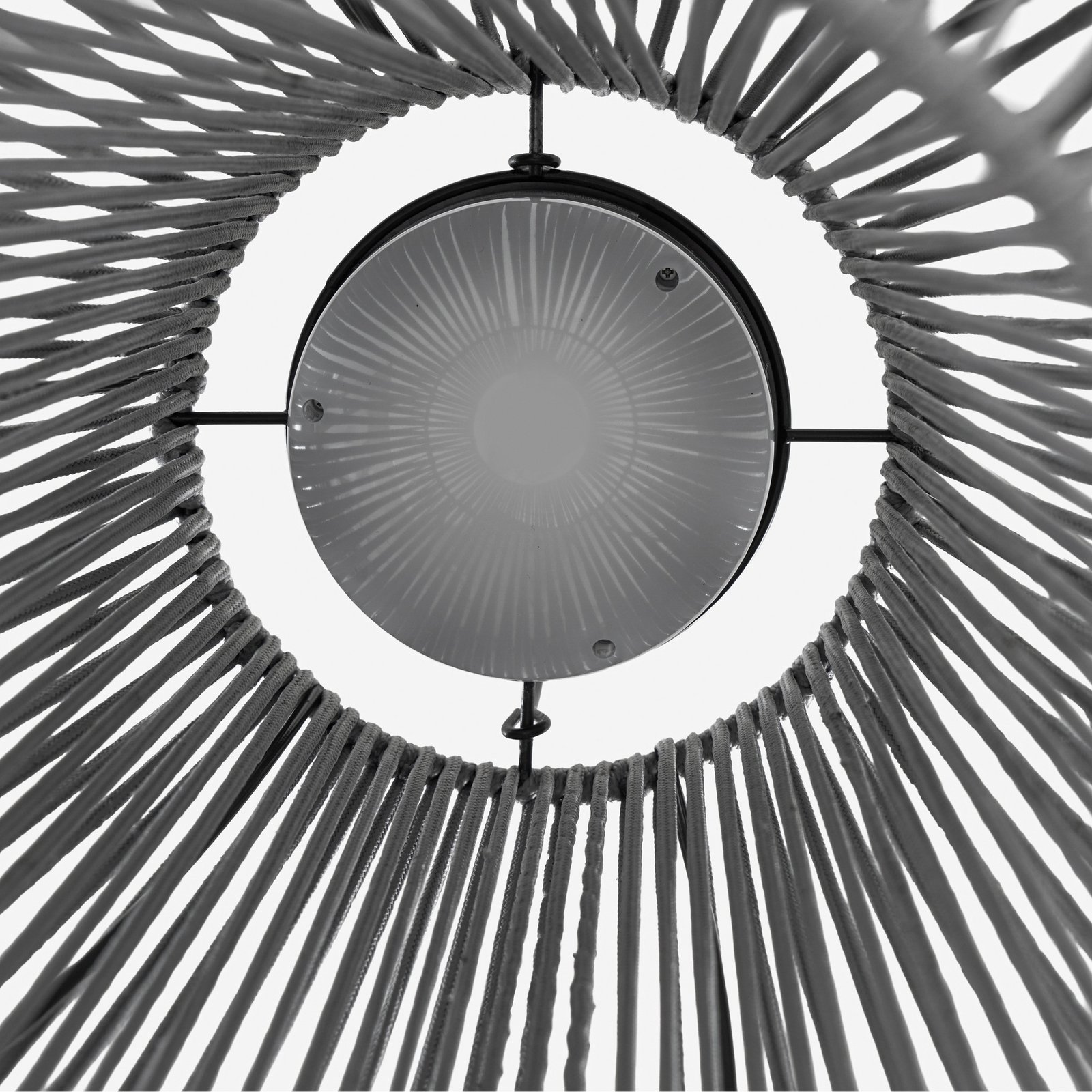 Austas LED-solcellelampe, Ø 32 cm, grå, USB, IP54 - Lindby