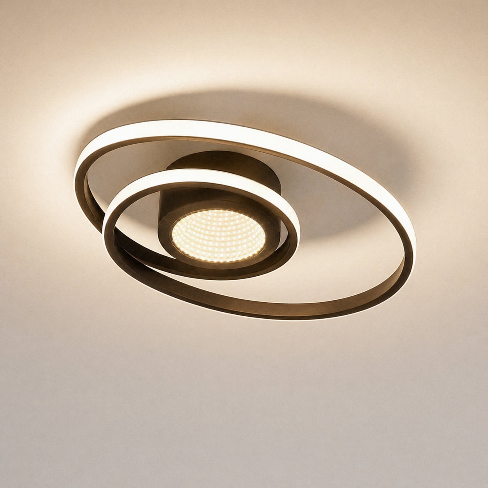 Thalina LED Plafond 45cm Svart/Vit Lindby - Vardagsrum - Modern - Metall - Rund