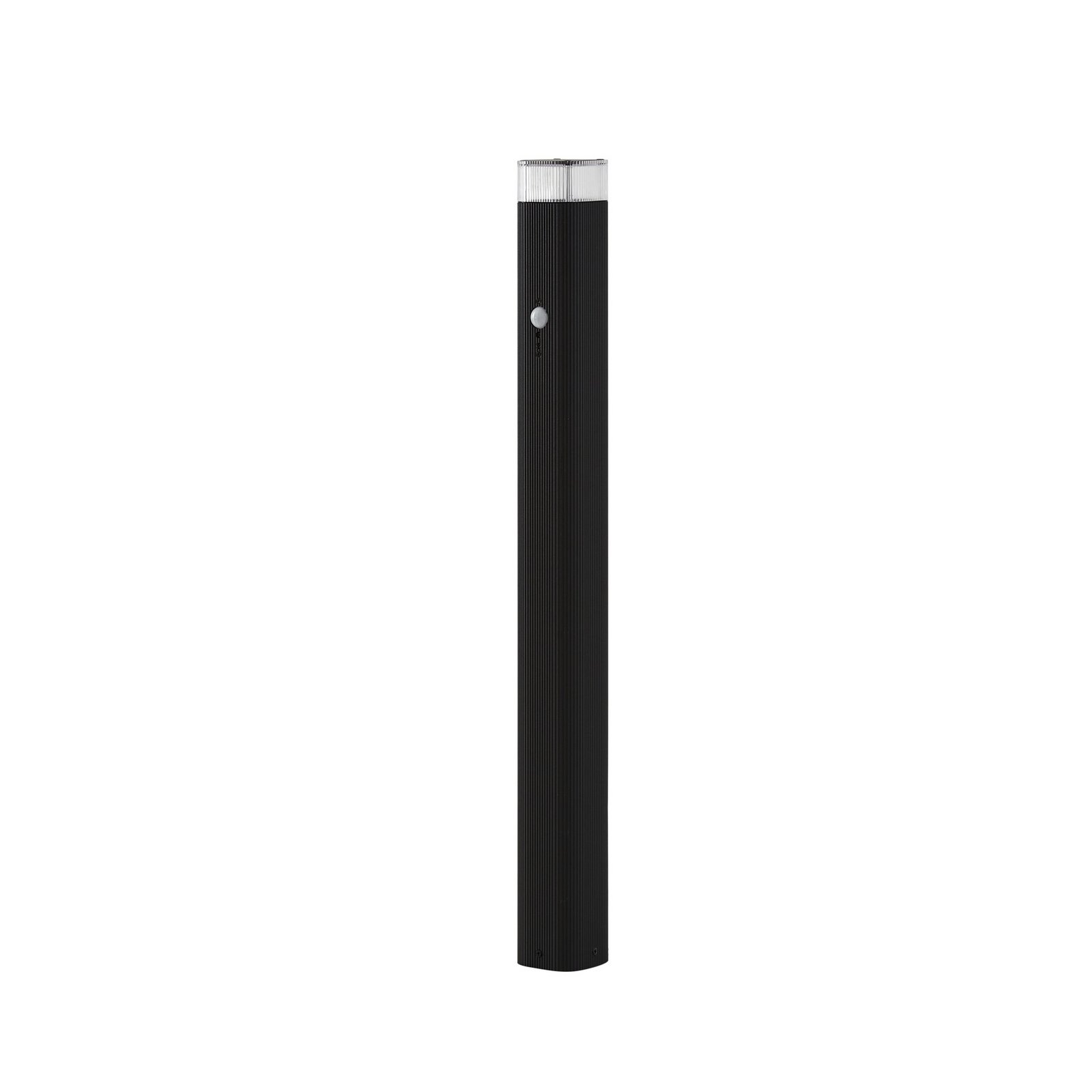 Lindby Wegeleuchte Halvar, 80cm, schwarz, IP65, GU10, Sensor