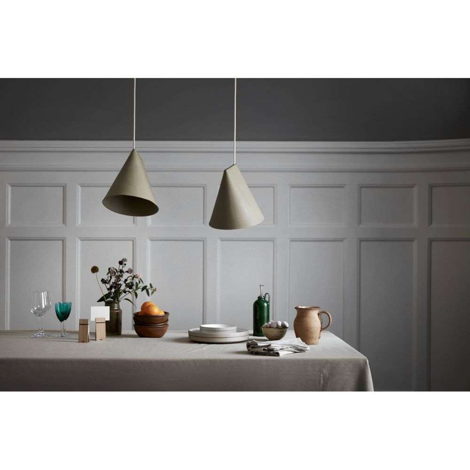 Ceramic Wide Pendant Olive - Moebe