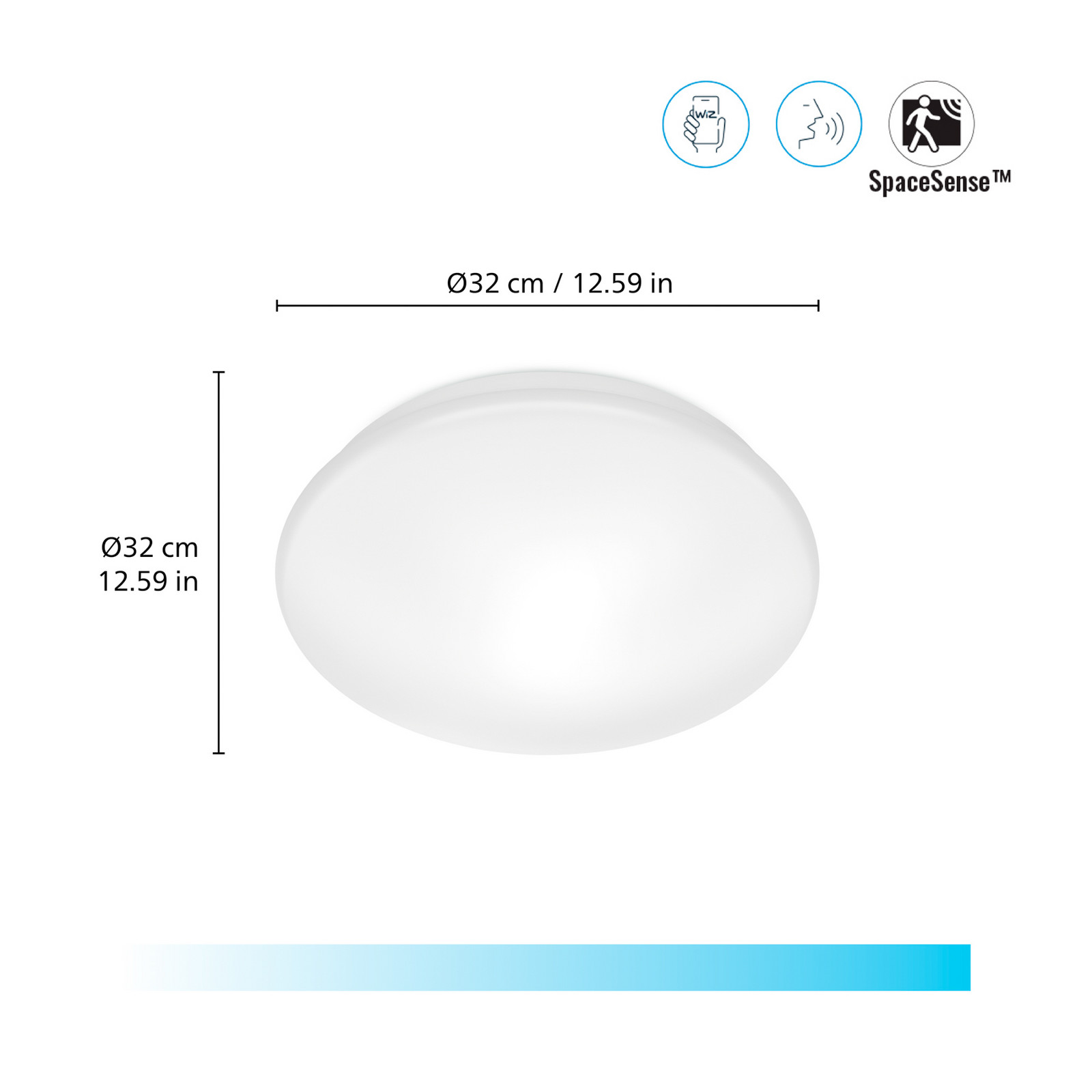 Adria WiZ Plafond 4000K Dim White - Vardagsrum - Modern - Plast - Rund | Produkter - Plafonder | Lampspecialisterna