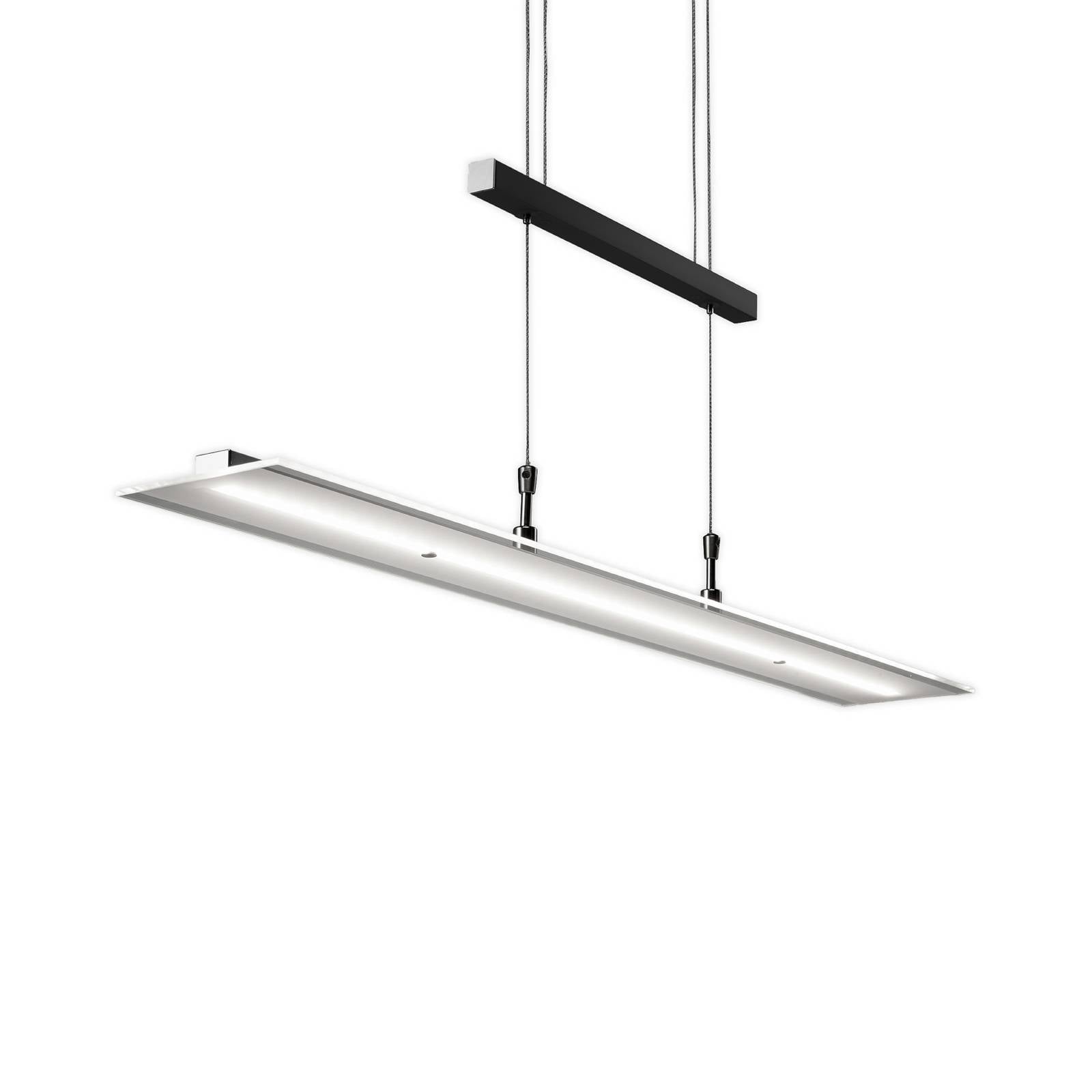 BKLicht LED Pendelleuchte höhenverstellbar Hängelampe Esstisch-Lampe schwarz Glas 20W