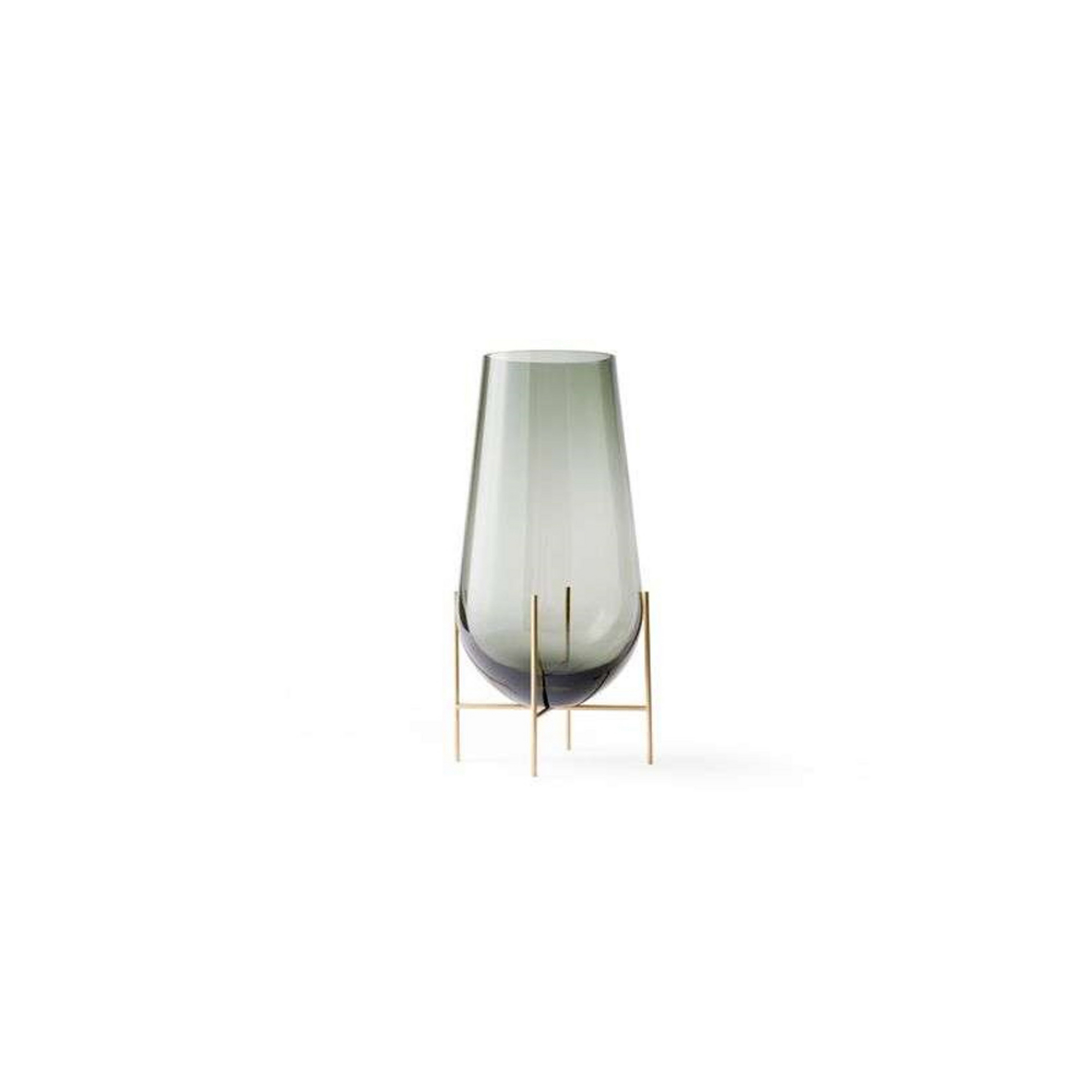 Echasse Vase, Höhe 28 cm, rauchgrau/grün/messing - Audo