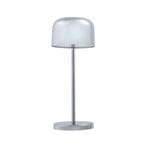 Quill LED rechargeable table lamp, CCT, chrome, dimmable - Lucande
