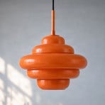 Żyrandol Lucande Leilani, Ø 35 cm, pomarańczowa, szkło, E27