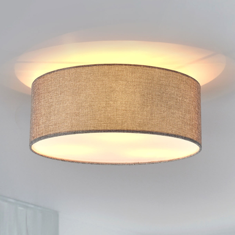 Taklampe Henrika i grått stoff