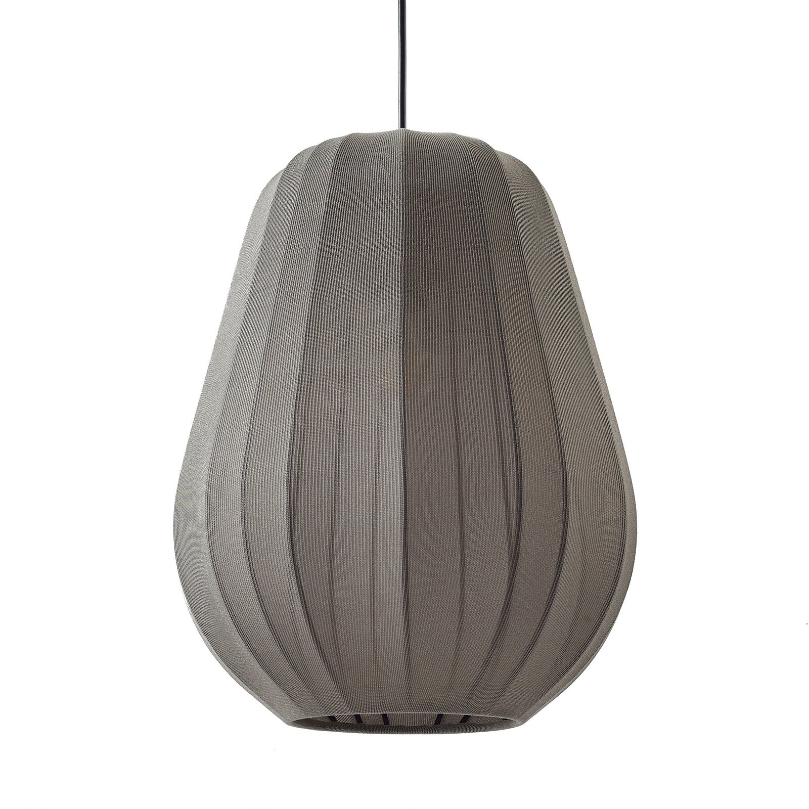 Lindby Helin pendant light, grey, Ø 30 cm, fabric