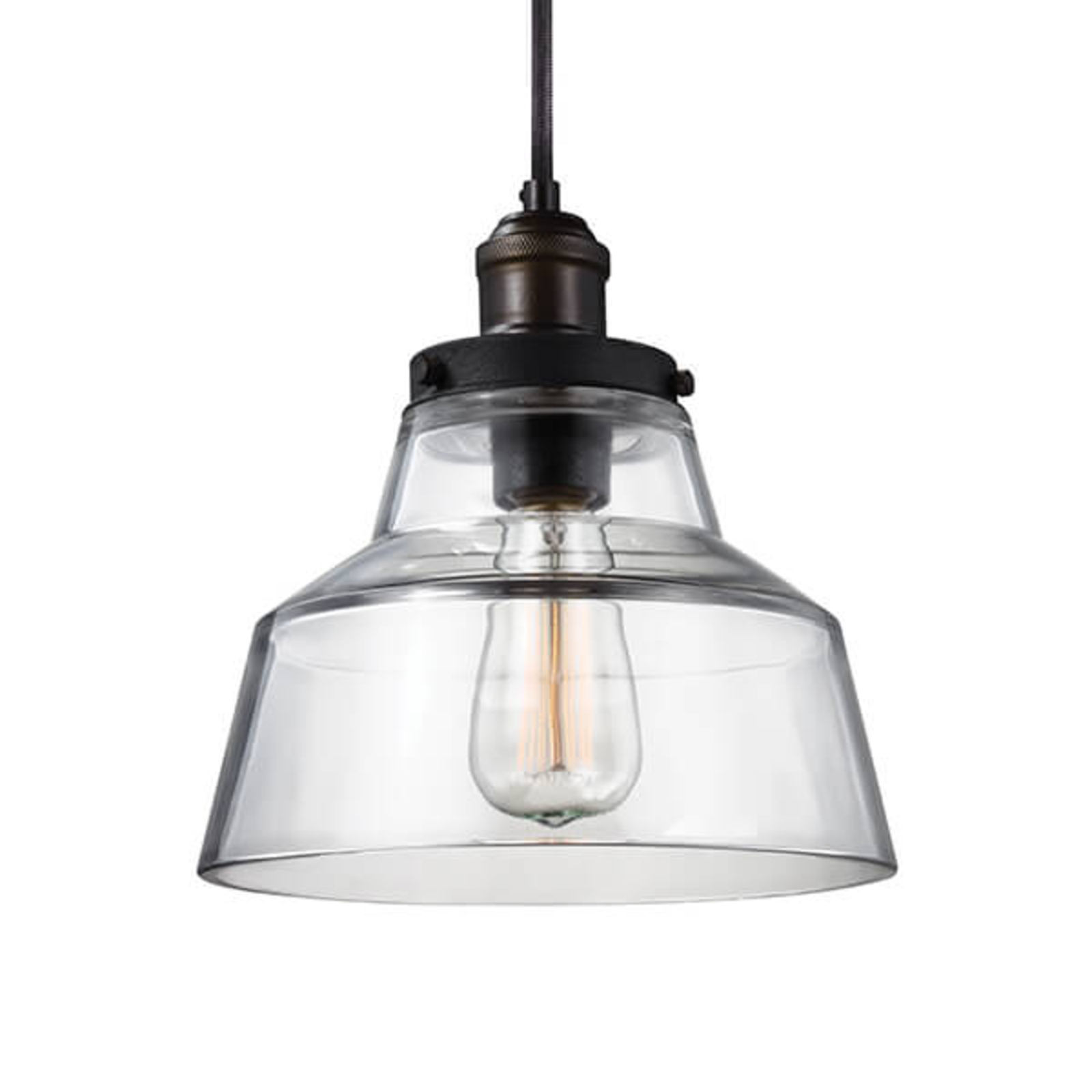 FEISS Antique brass and zinc - hanging light Baskin A, for Living / Dining Room, metal, glass, E27, 60 W, energy efficiency: A++, H: 26.4 cm