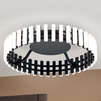 LED-Deckenleuchte Mansion, schwarz-weiß