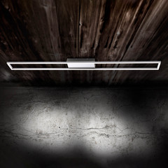 Paul Neuhaus LED-kattovalaisin Inigo, teräksenvärinen, 110 cm pitkä