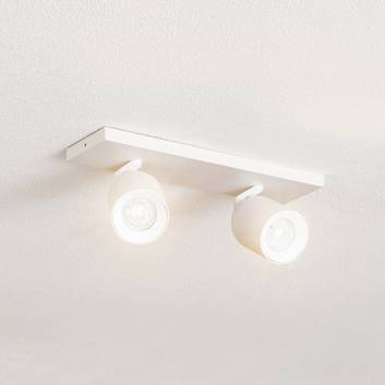 Arcchio Brinja spot, kort, hoekig wit 2-lamps
