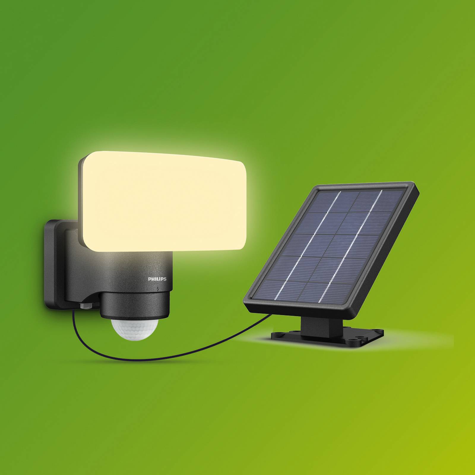 Philips Reflektor zewnętrzny LED Tylus, czarny 3000K czujnik