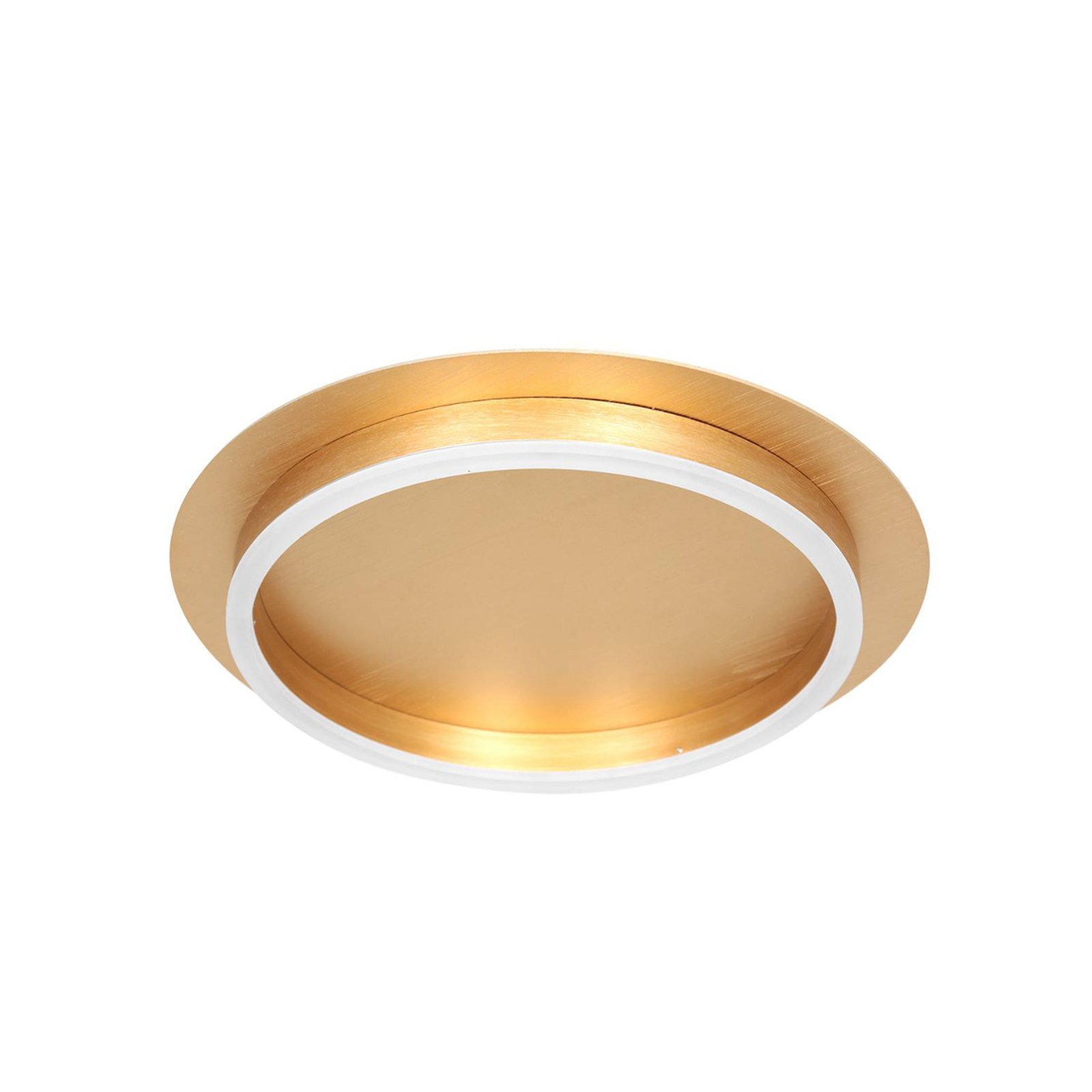 LED ceiling light Ringlux, gold-coloured, Ø 32 cm, metal