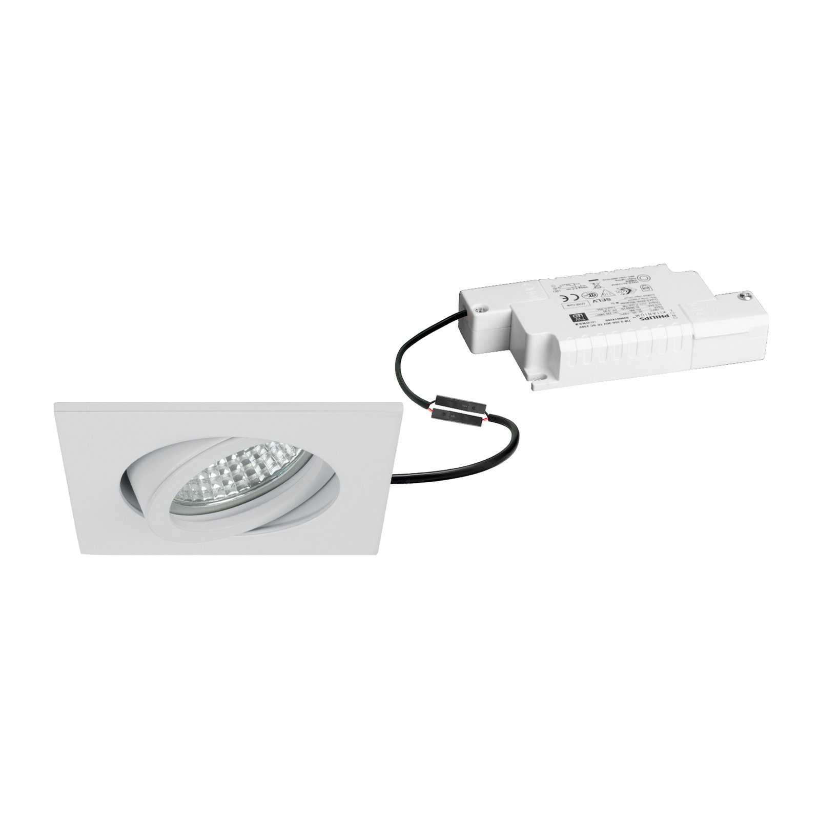 BRUMBERG Projetor LED de encastrar Tirrel-S, regulável, branco texturado