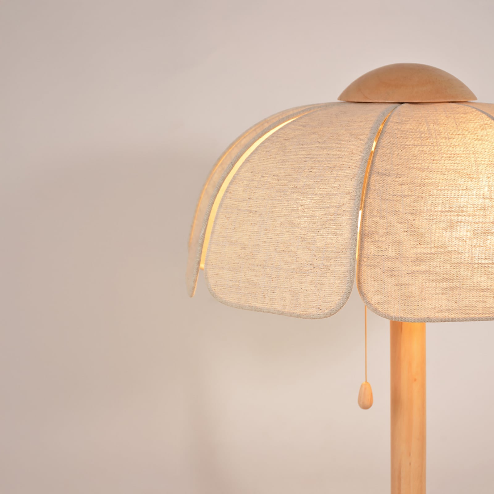 MARKET SET bordlampe Coquillage, lin natur/tre, E27