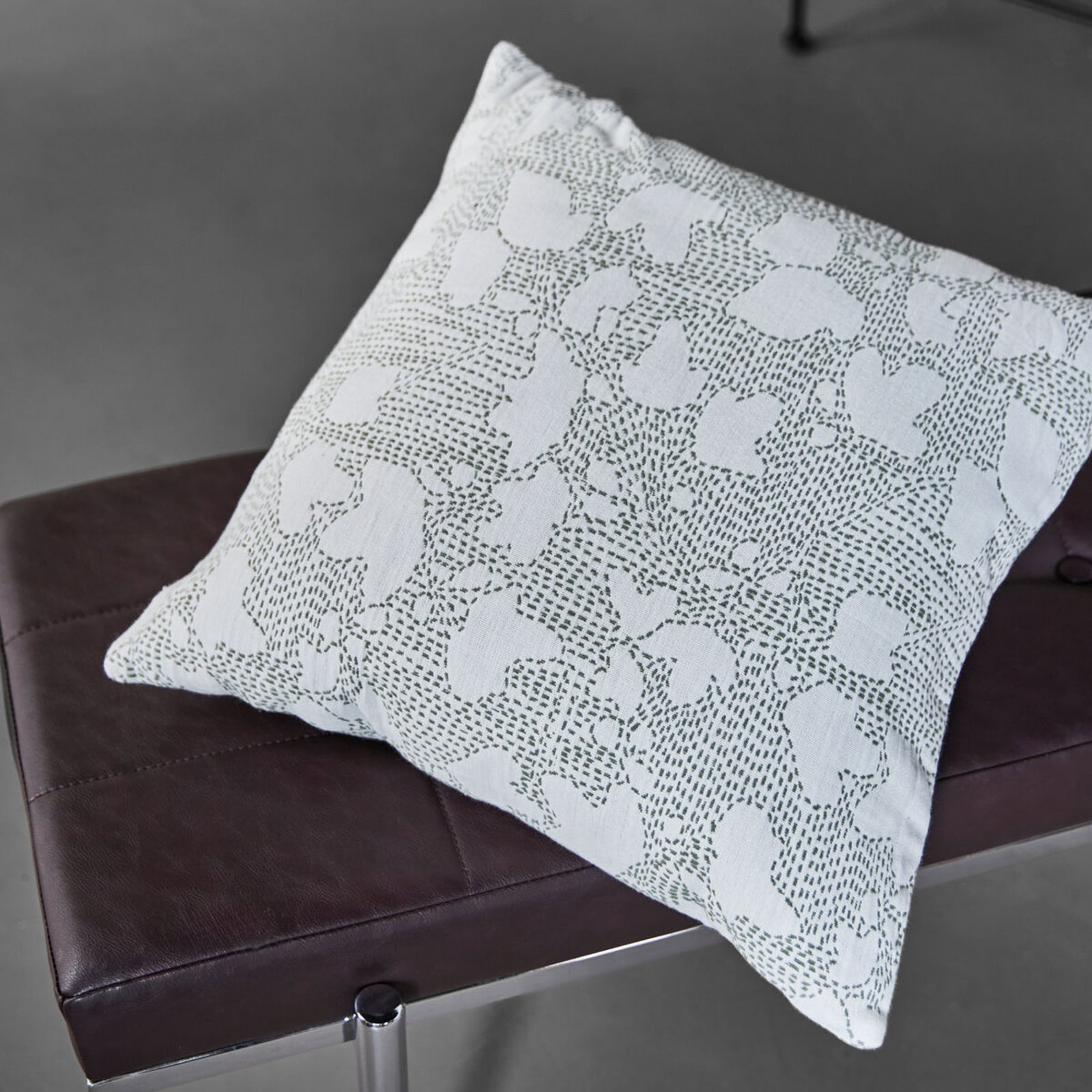 Fodera per cuscino HDMori, bianco/kaki, 50 x 50 cm - House Doctor