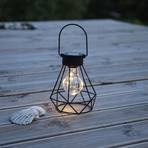 Lanterne déco solaire LED Eddy avec abat-jour cage