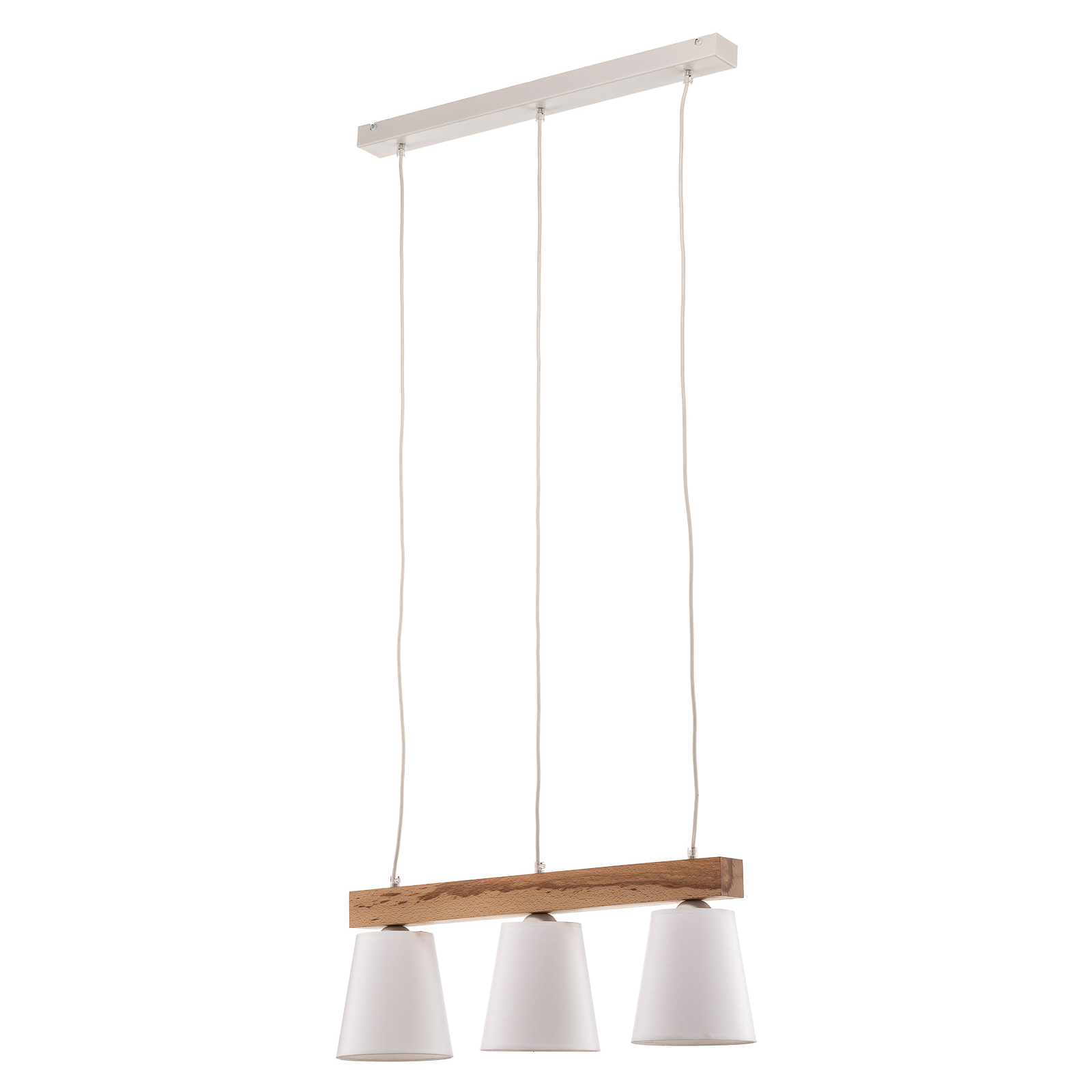 Hanglamp Aldonn met stoffen kap, 3-lamps
