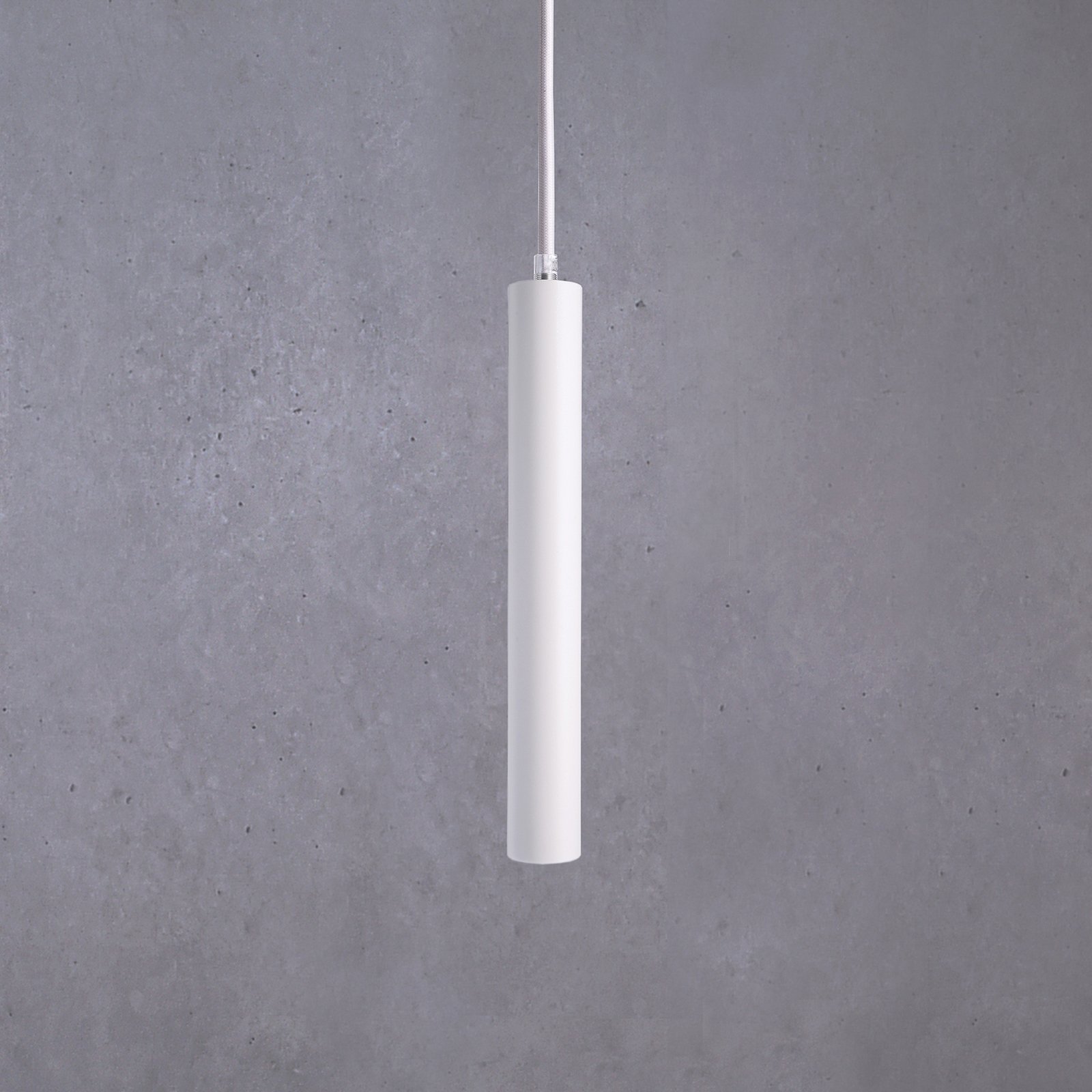 Slim LED pendant light, white, aluminium, 2,700 K