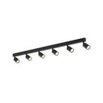 Spot pour plafond Top, noir, 127 cm, à 6 lampes, métal, GU10