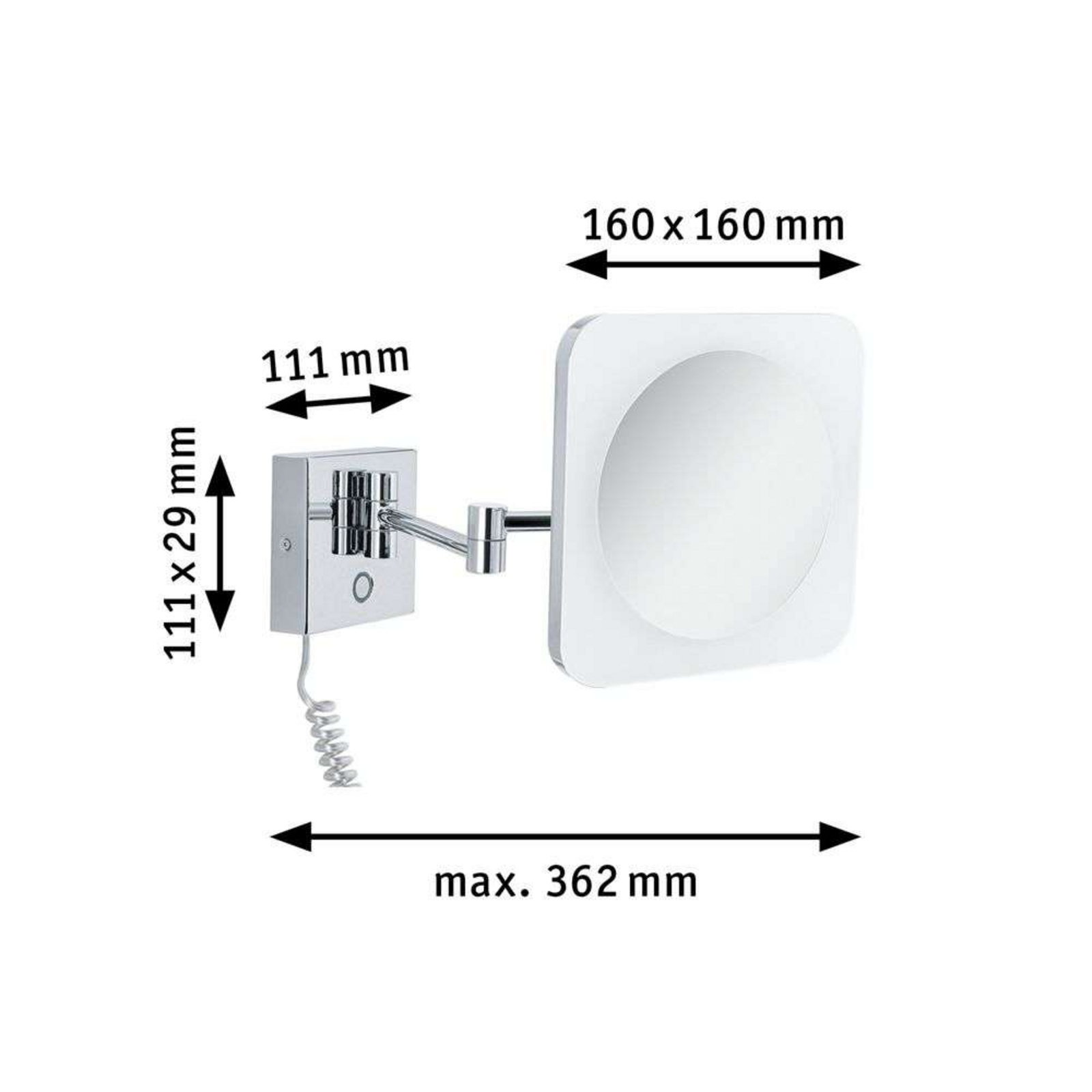 Jora LED Vanity Fali Lámpa IP44 Króm/Fehér/Mirror - Paulmann