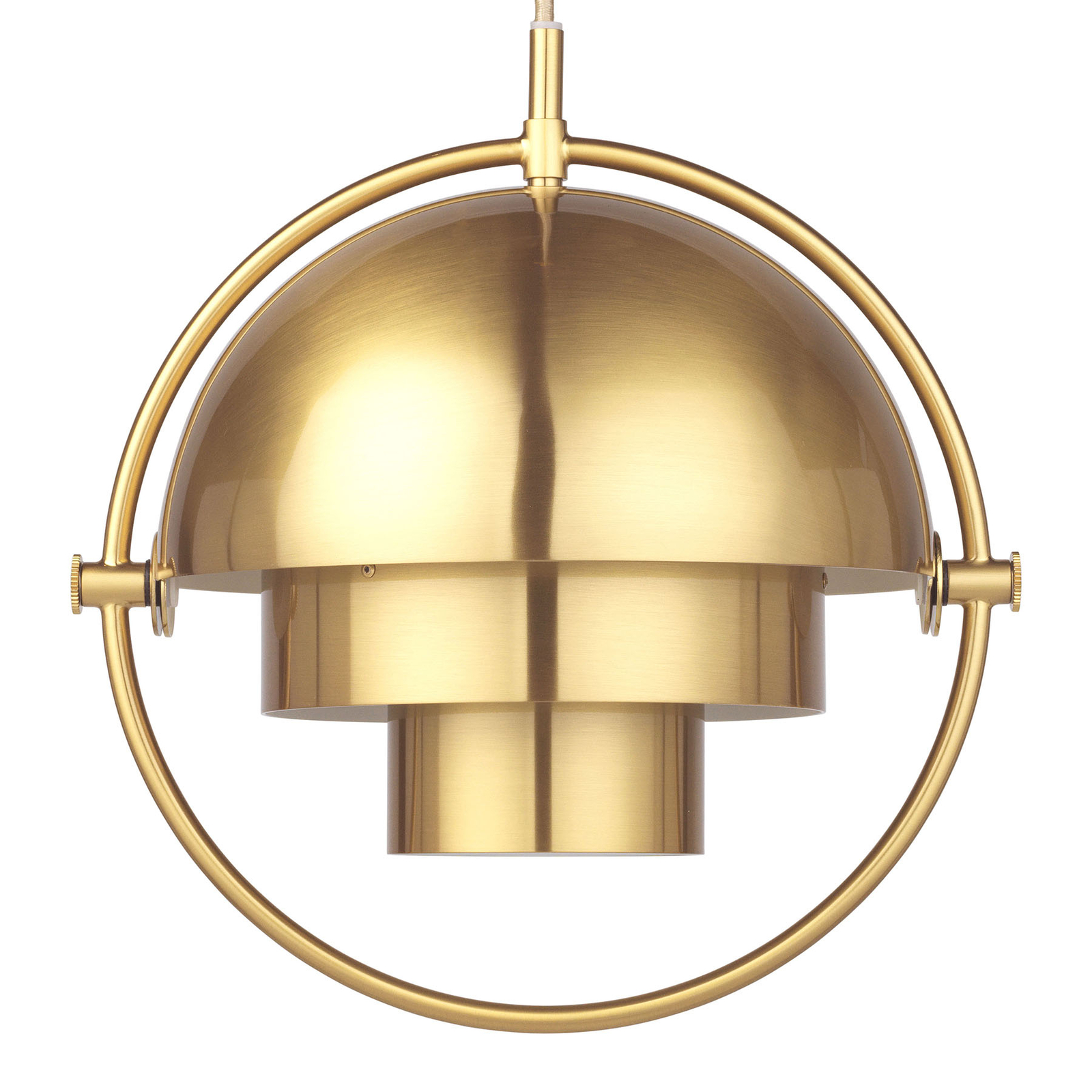 GUBI Multi-Lite hanging lamp 25.5 cm brass/brass, for Living / Dining Room, steel, E27, 60 W, energy efficiency: A++