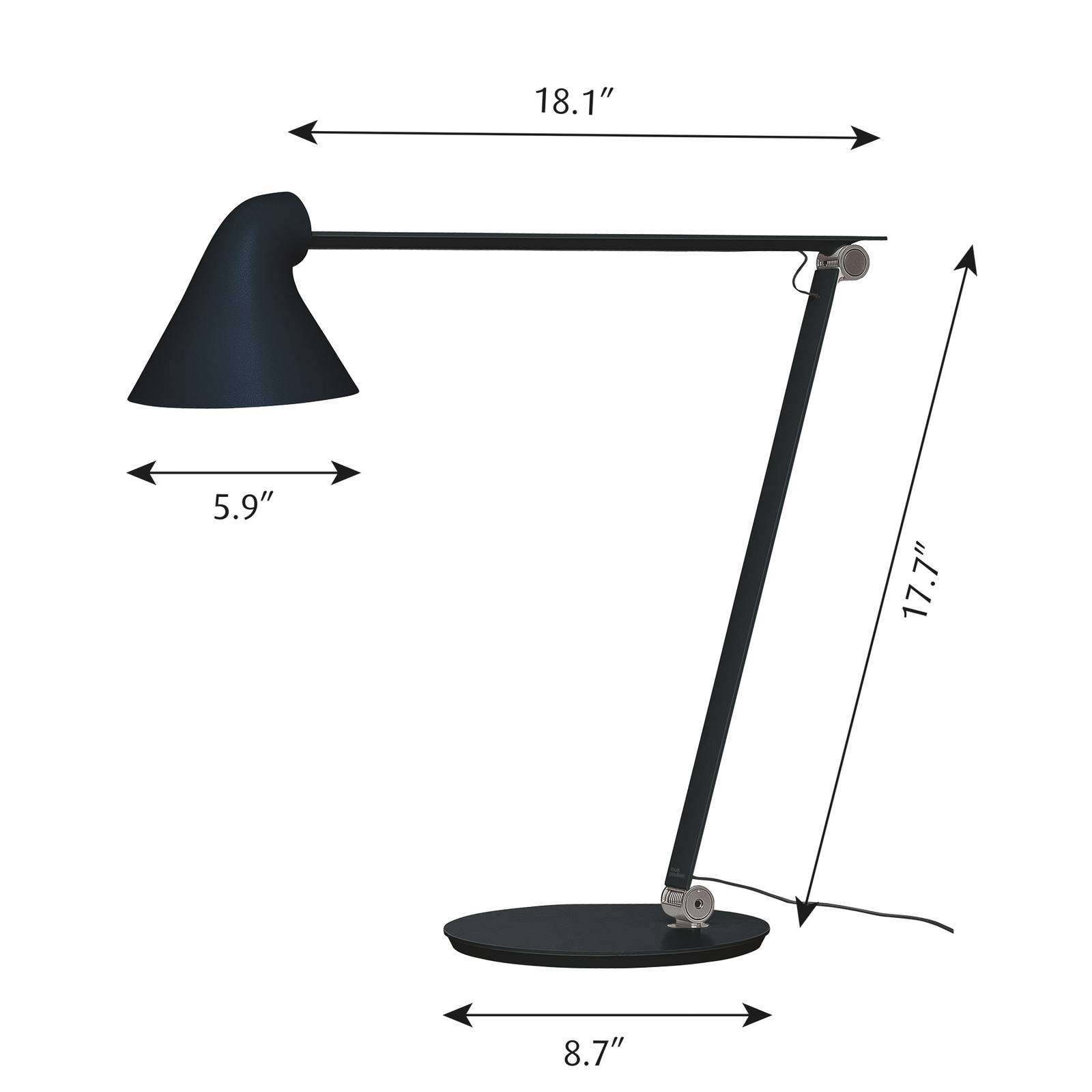 Louis Poulsen NJP lampa stołowa 3 000 K czarna