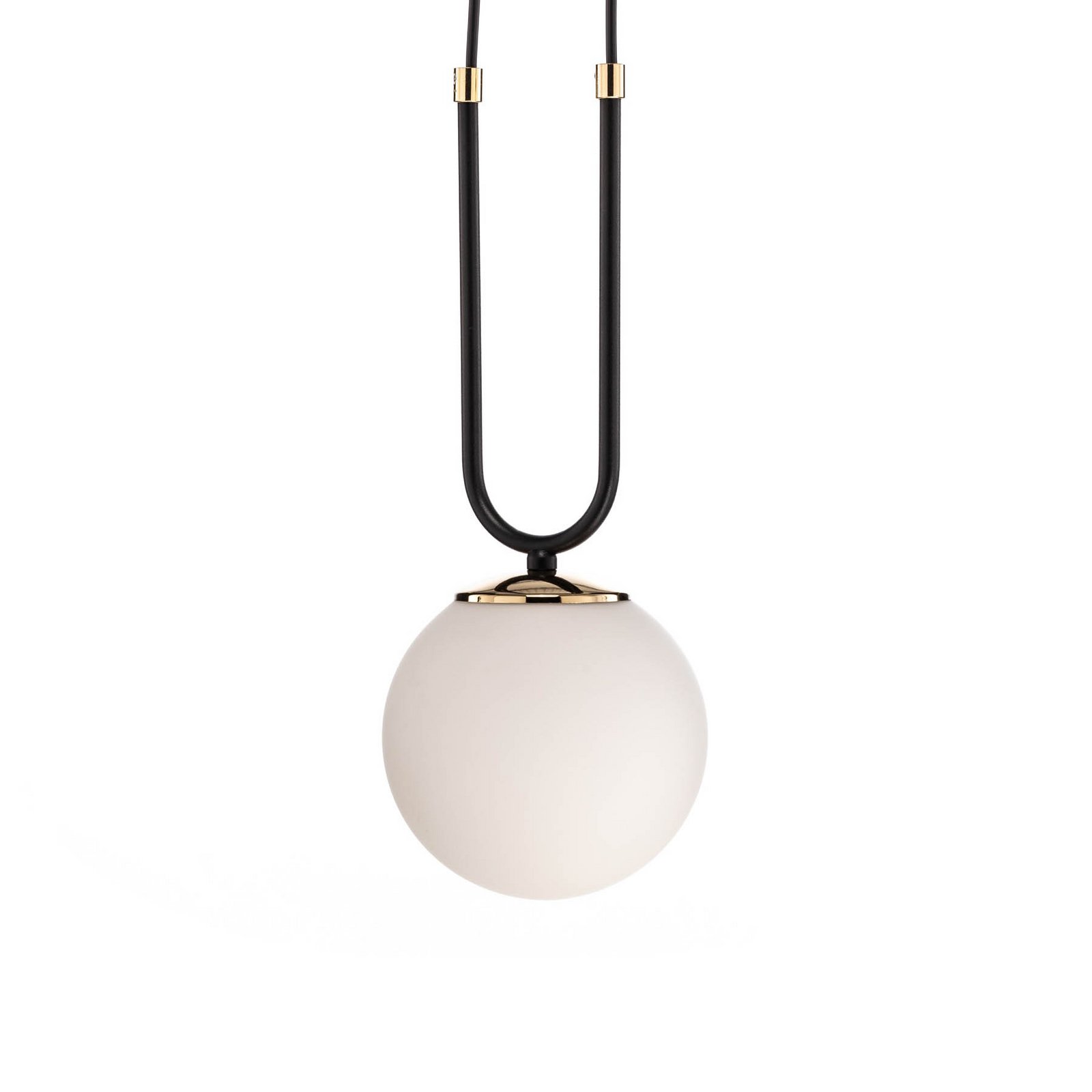 Glam hanging light, black/opal, one-bulb