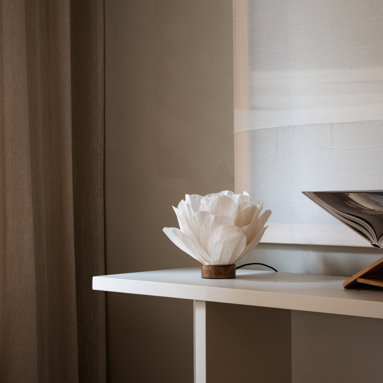 Lisa tafellamp, papier, wit, Ø 28 cm - Watt & Veke