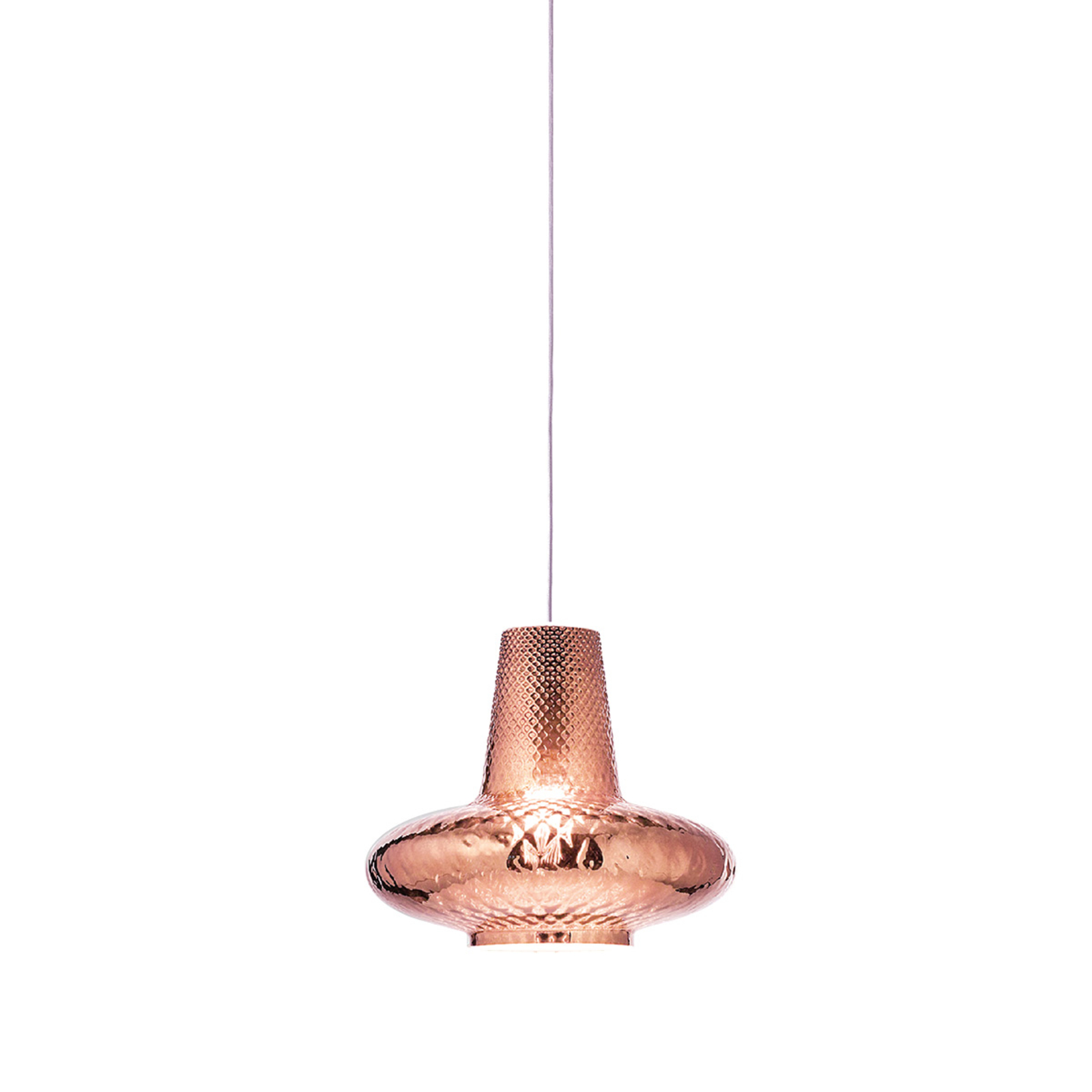 Závěsná lampa Giulietta 130 cm růžově zlatá metalíza