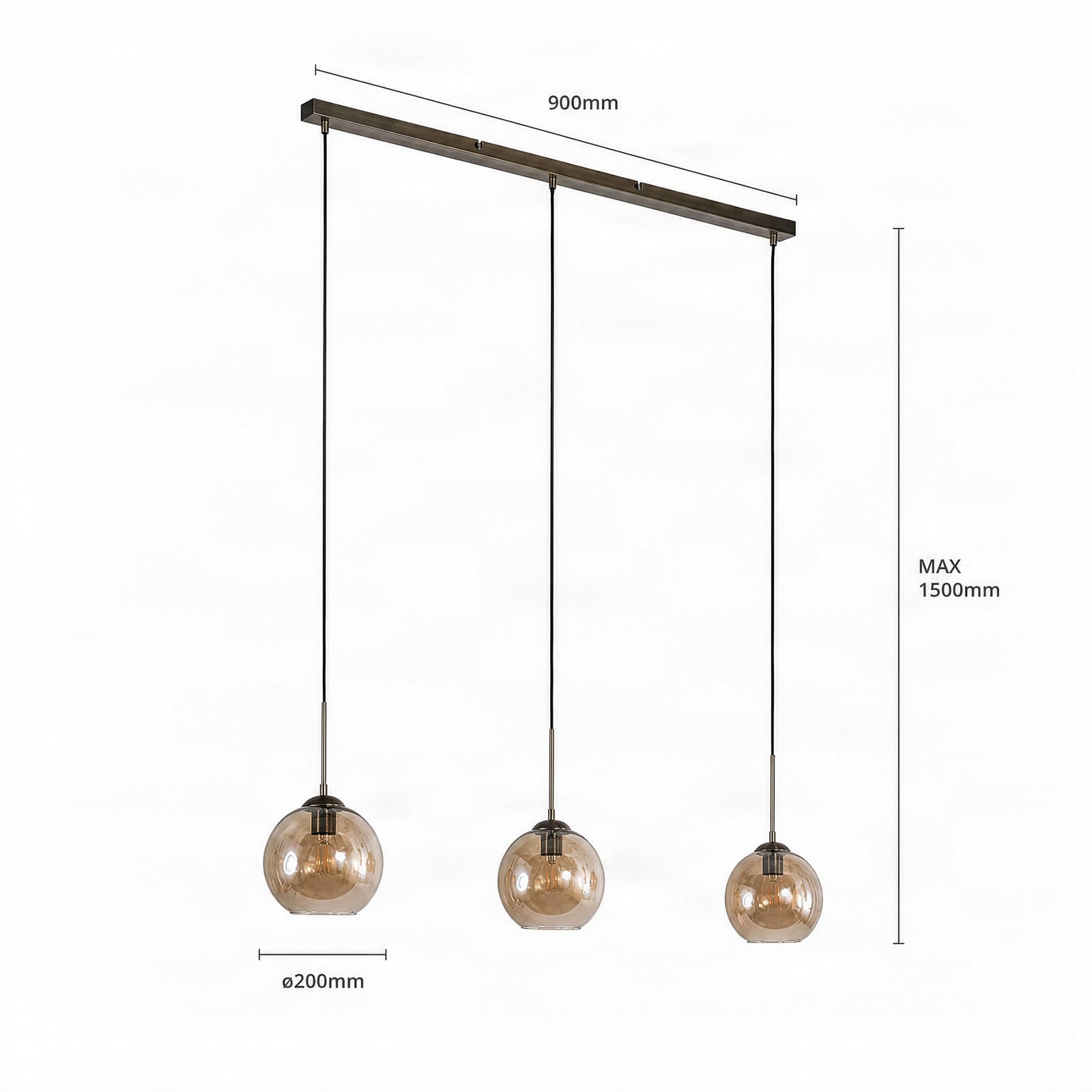 Sofian Lámpara Colgante Amber/Brass - Lindby