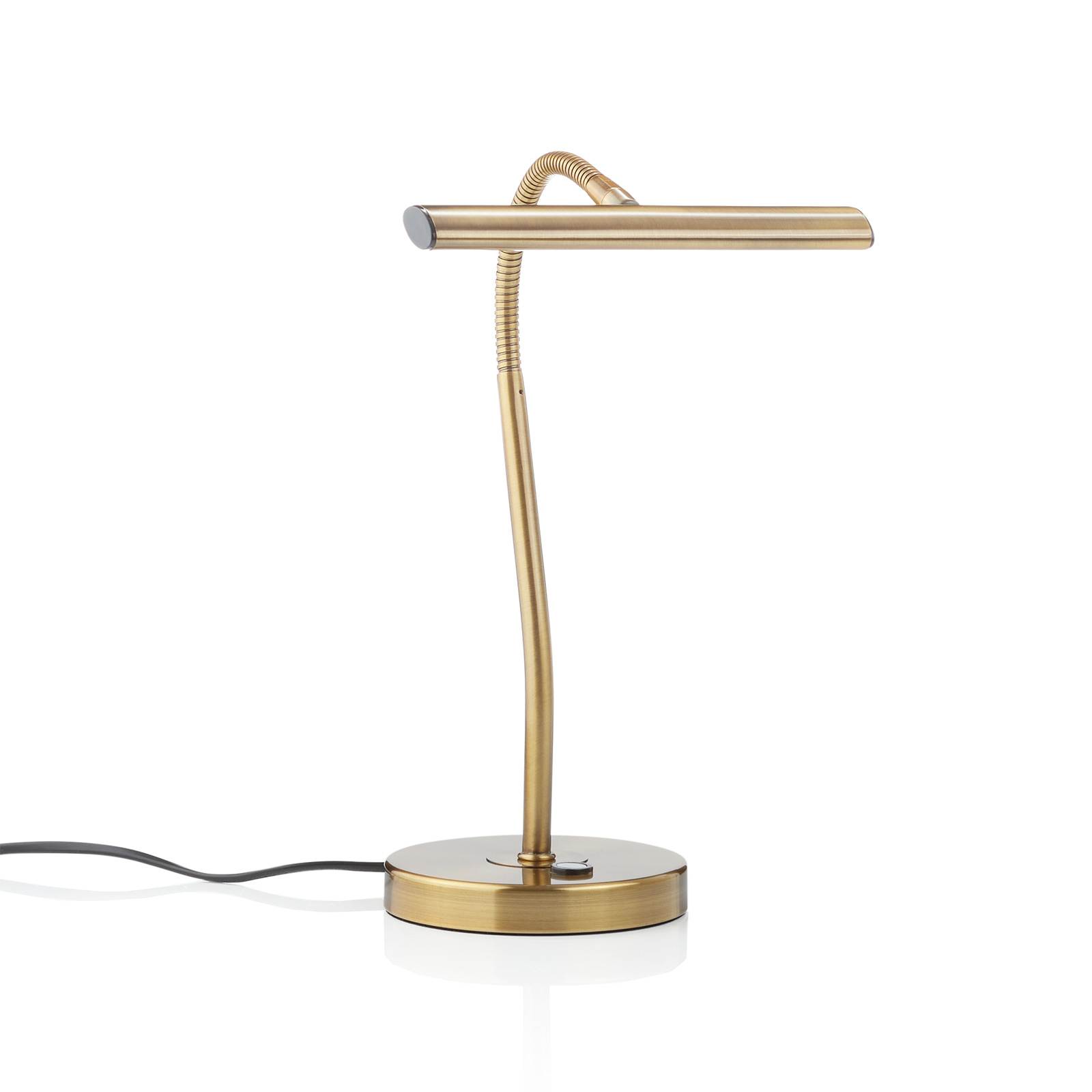Fleksibilna LED stolna lampa Curtis, starinski mesing