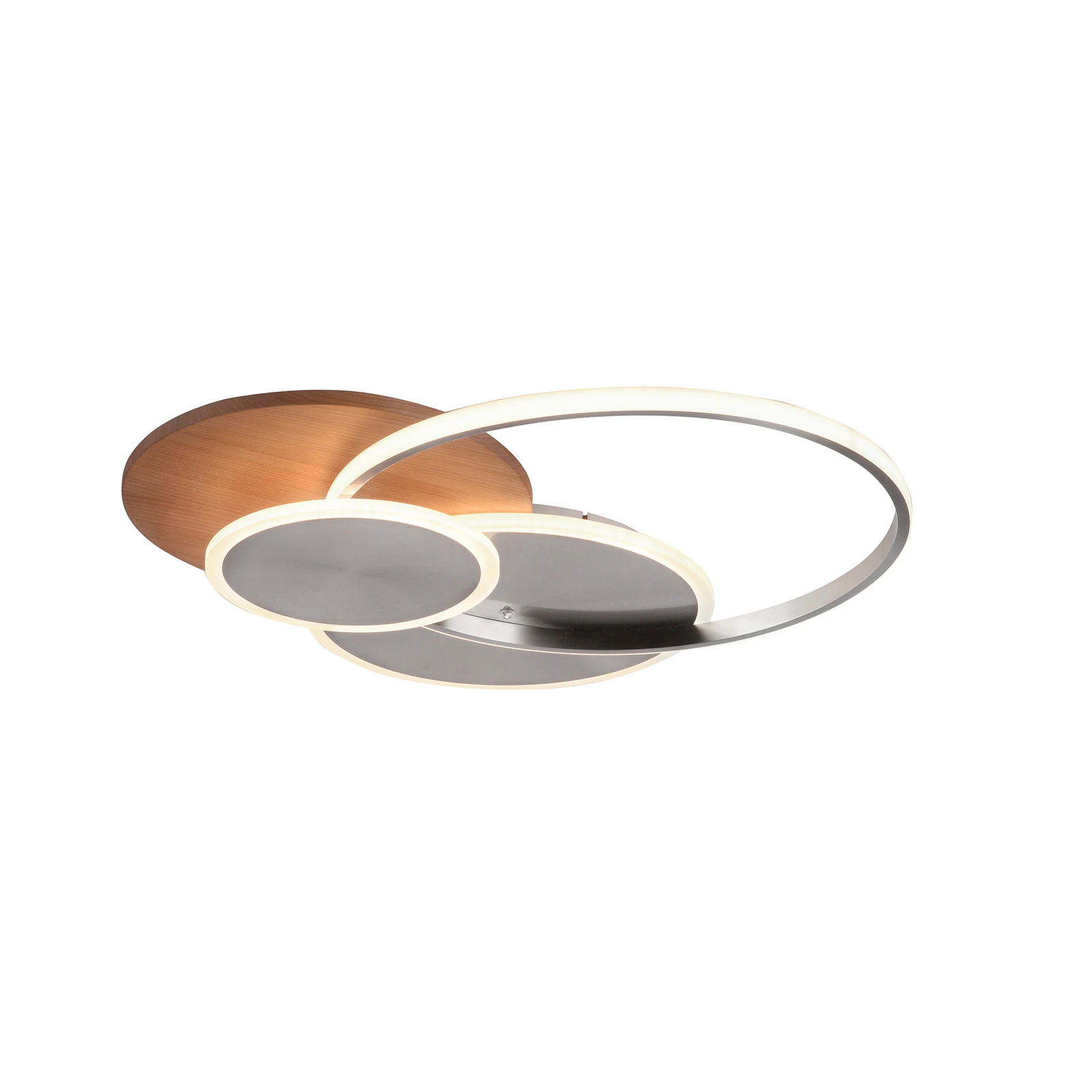 Paul Neuhaus Plafonnier LED Palma, bois, CCT, 65cm, intensité variable